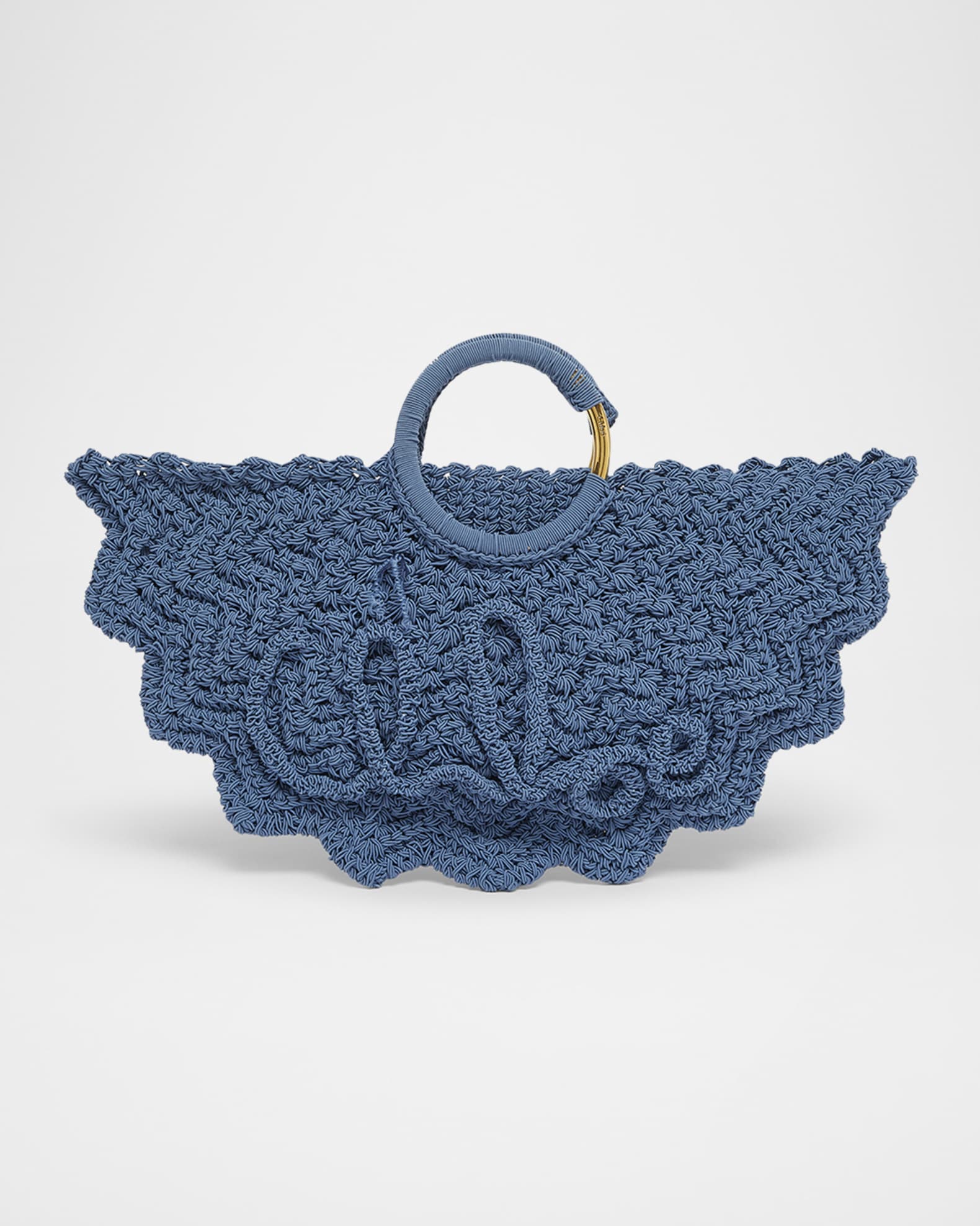 Passementerie Crochet Top-Handle Bag in Fabric  0