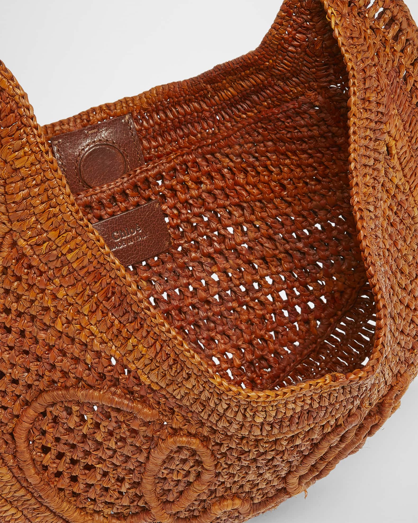 Chloe Summer Banana Top-Handle Bag in Crochet Fabric | Neiman Marcus