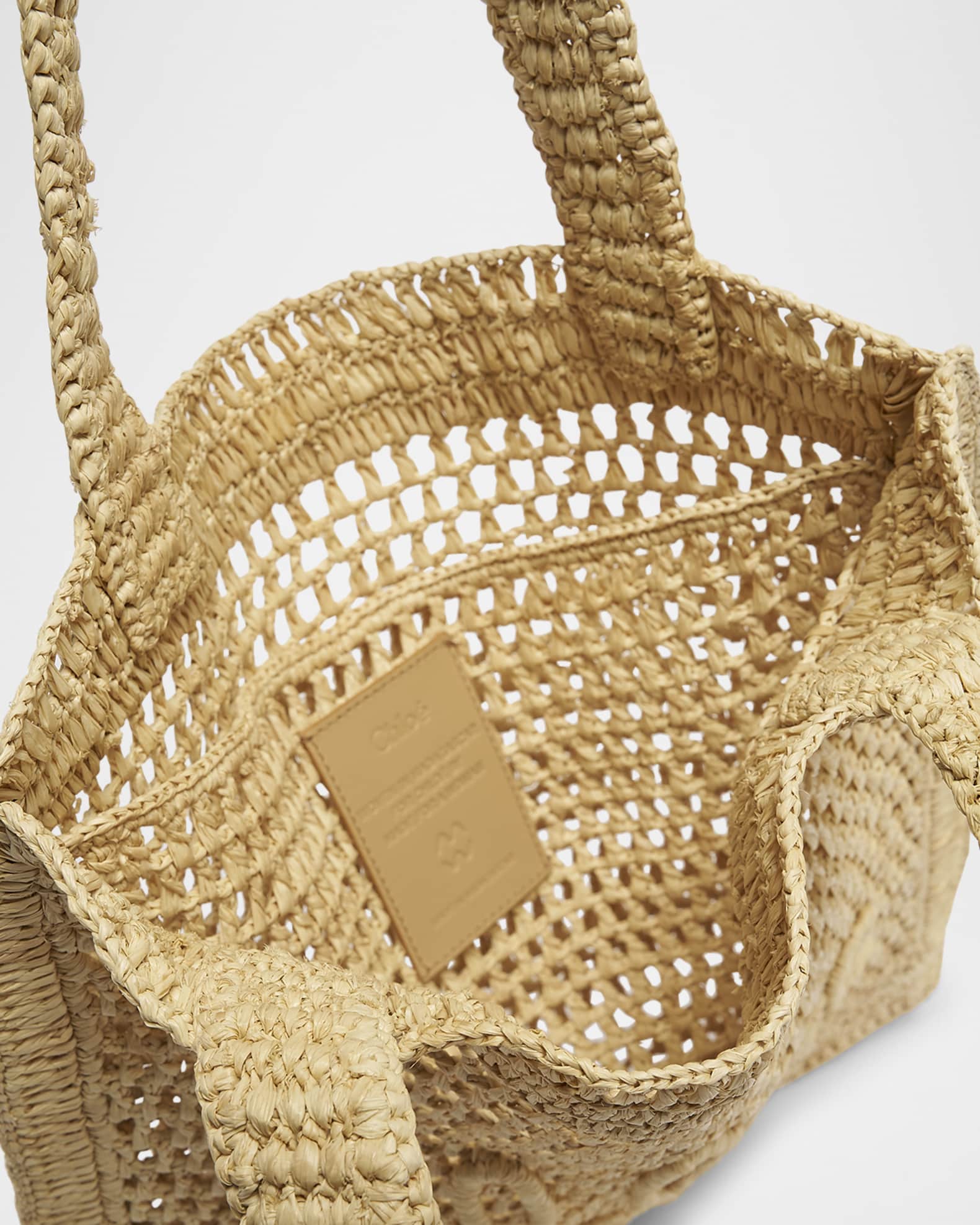Chloe Summer Banana Tote Bag in Crochet Fabric | Neiman Marcus