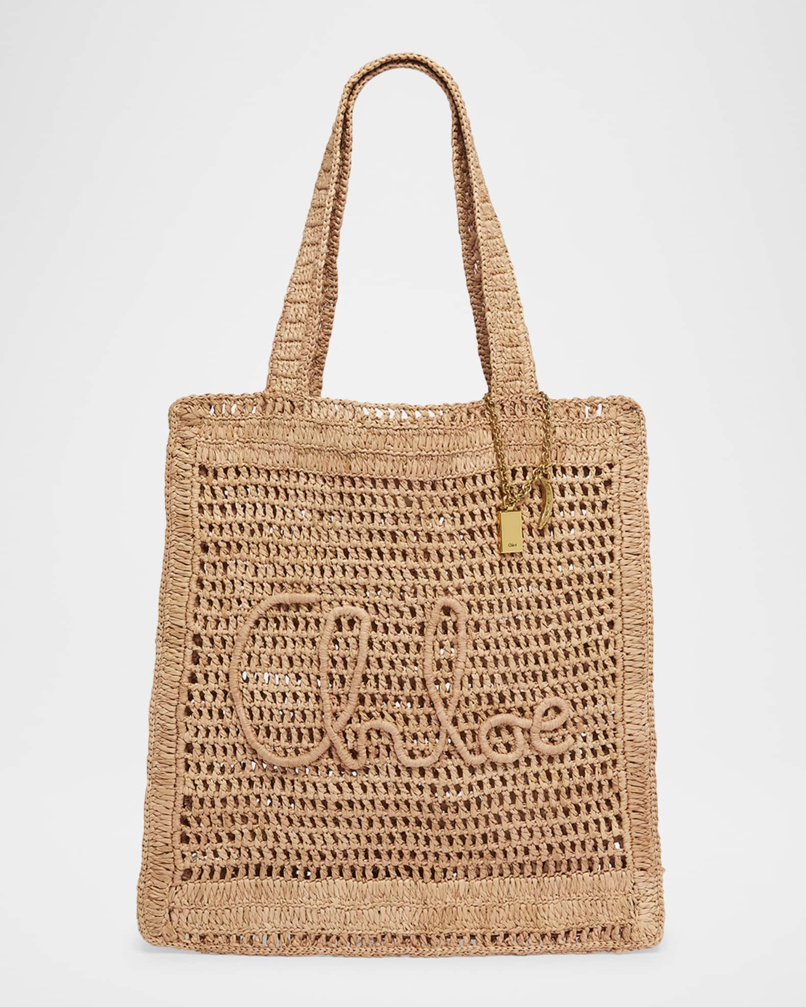 Chloe Summer Banana Tote Bag in Crochet Fabric | Neiman Marcus