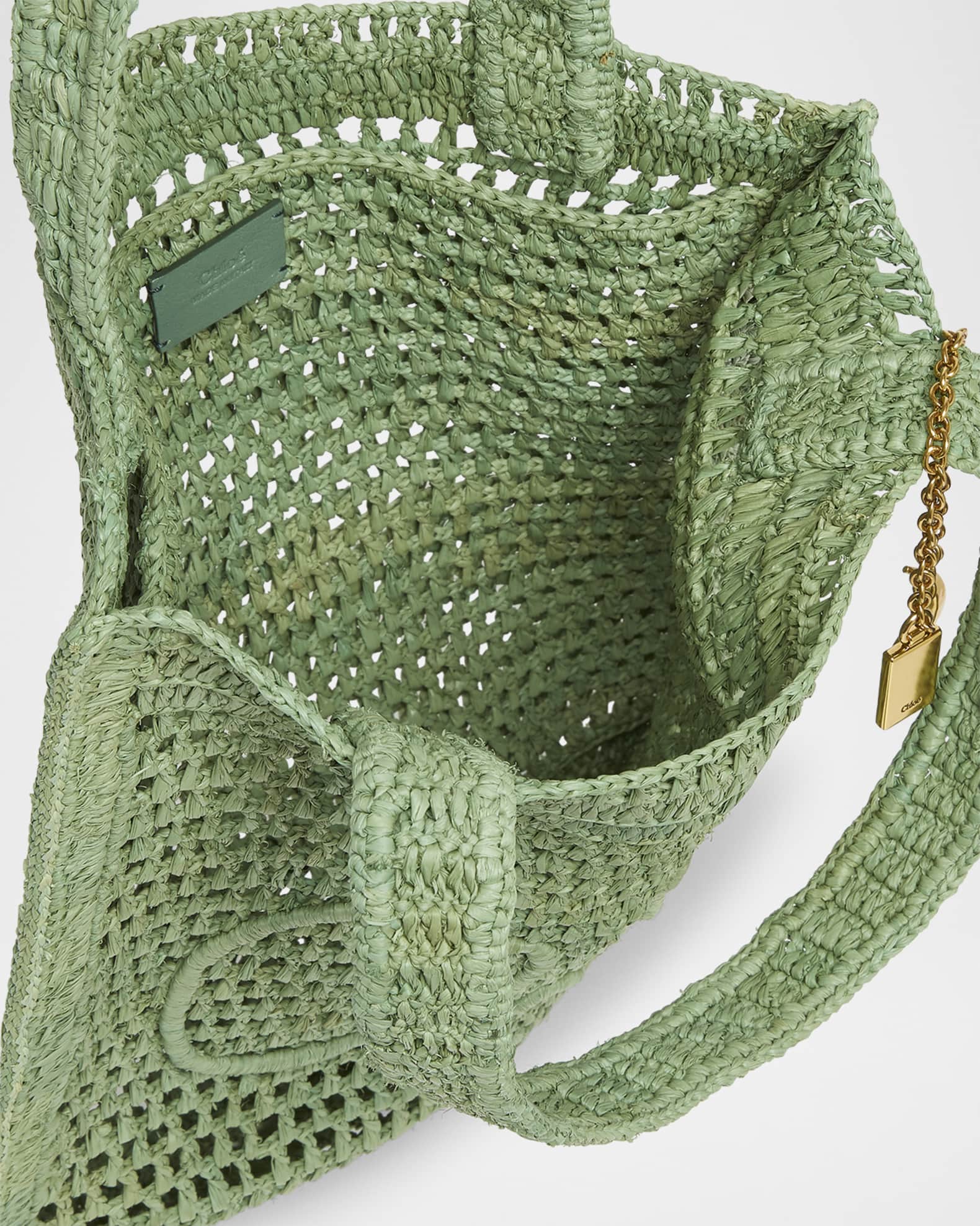 Summer Banana crochet tote bag∴ Chloe Summer Banana Tote Bag in Crochet Fabric | Neiman Marcus
