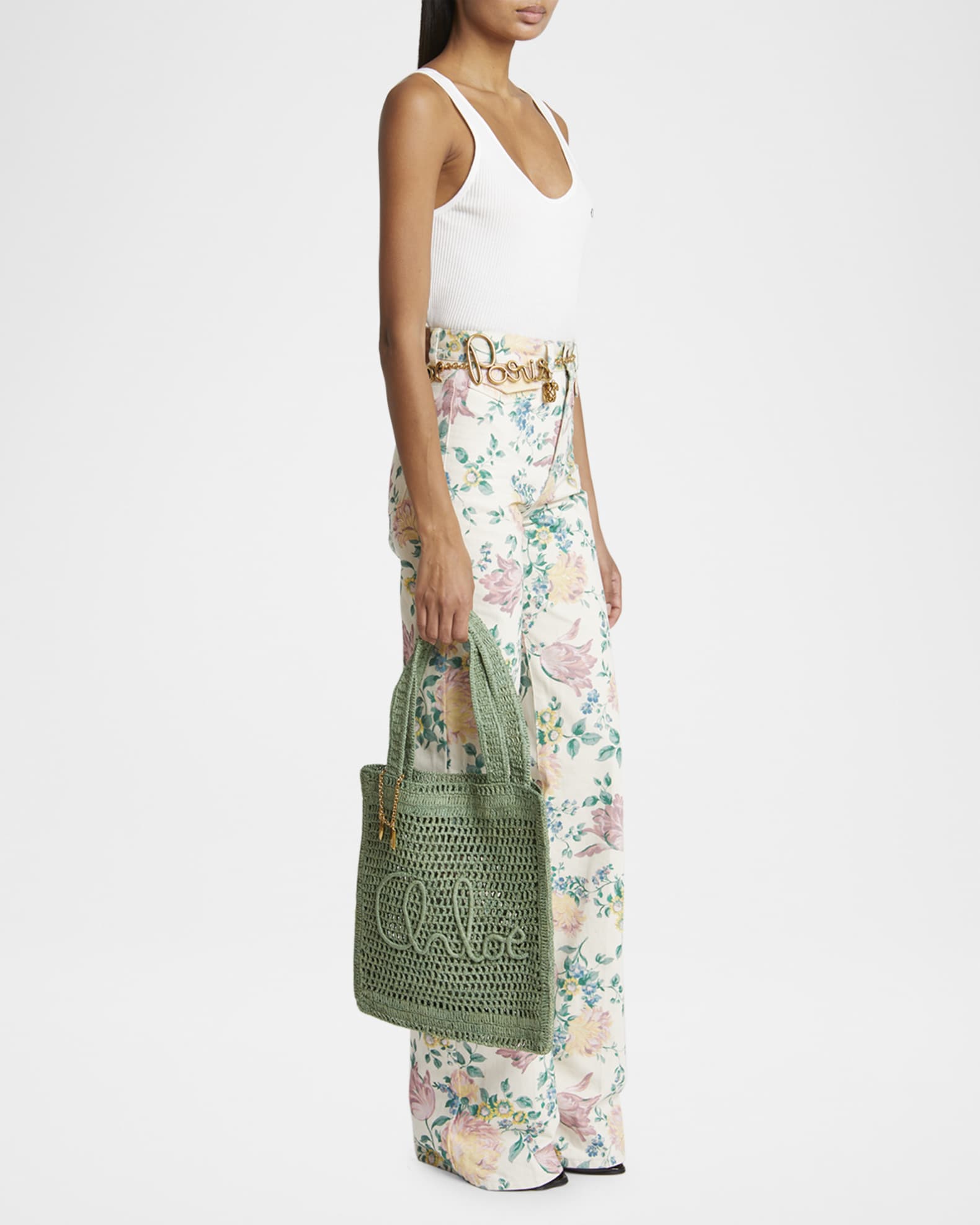 Chloe★Summer Banana crochet tote bag 鞄 3色 レディース Chloe Summer Banana Tote Bag in Crochet Fabric | Neiman Marcus