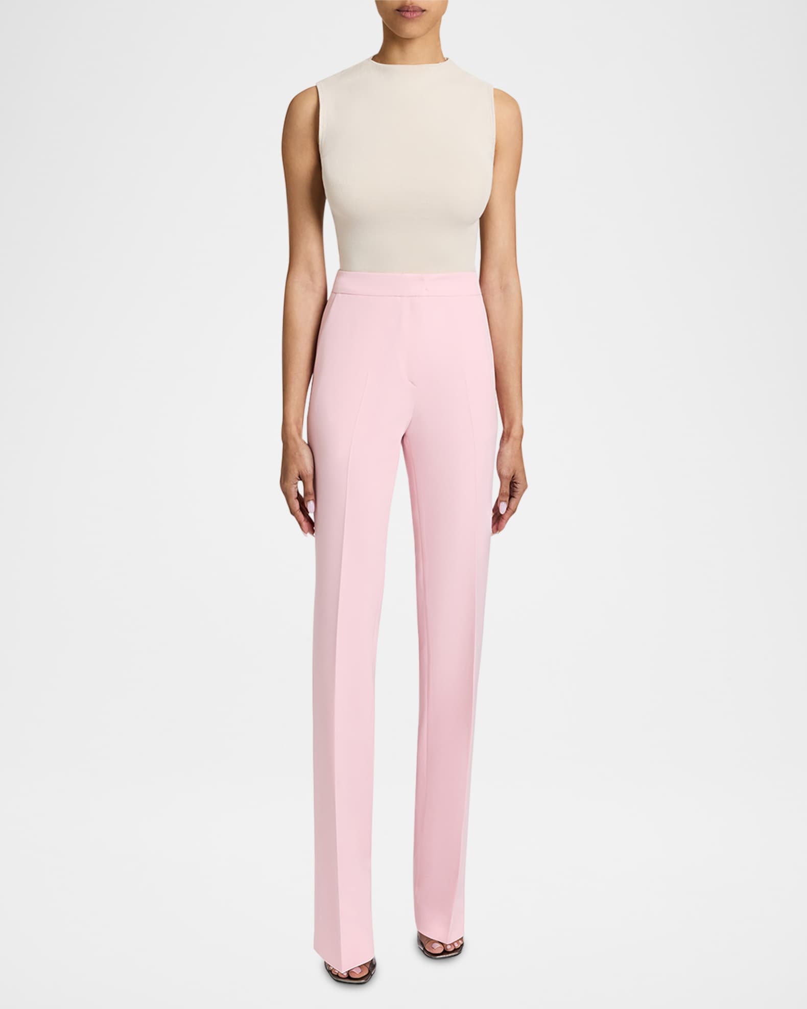 Amara Straight-Leg Crepe Trousers 1