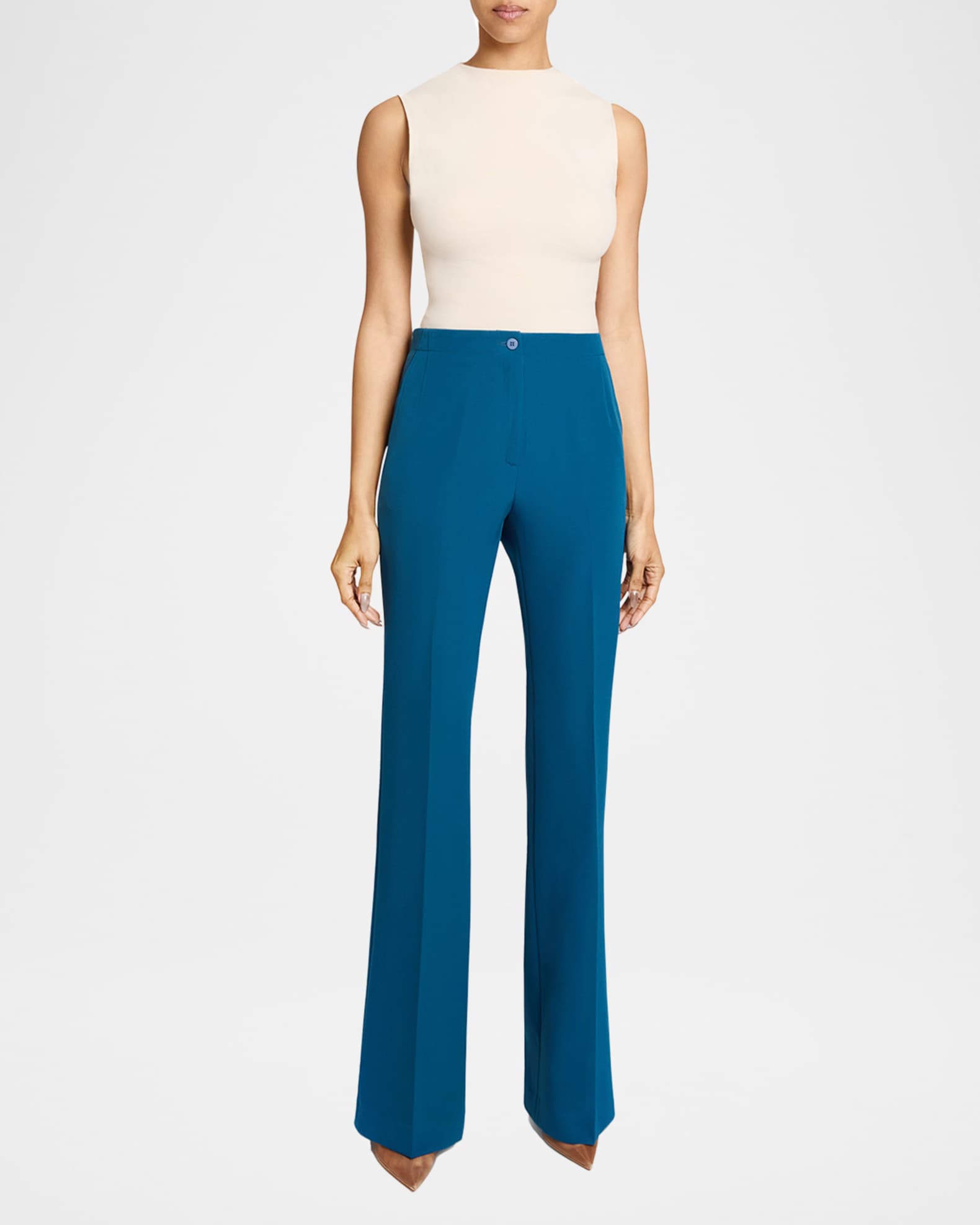 Flare-Leg Techno Crepe Pants 1
