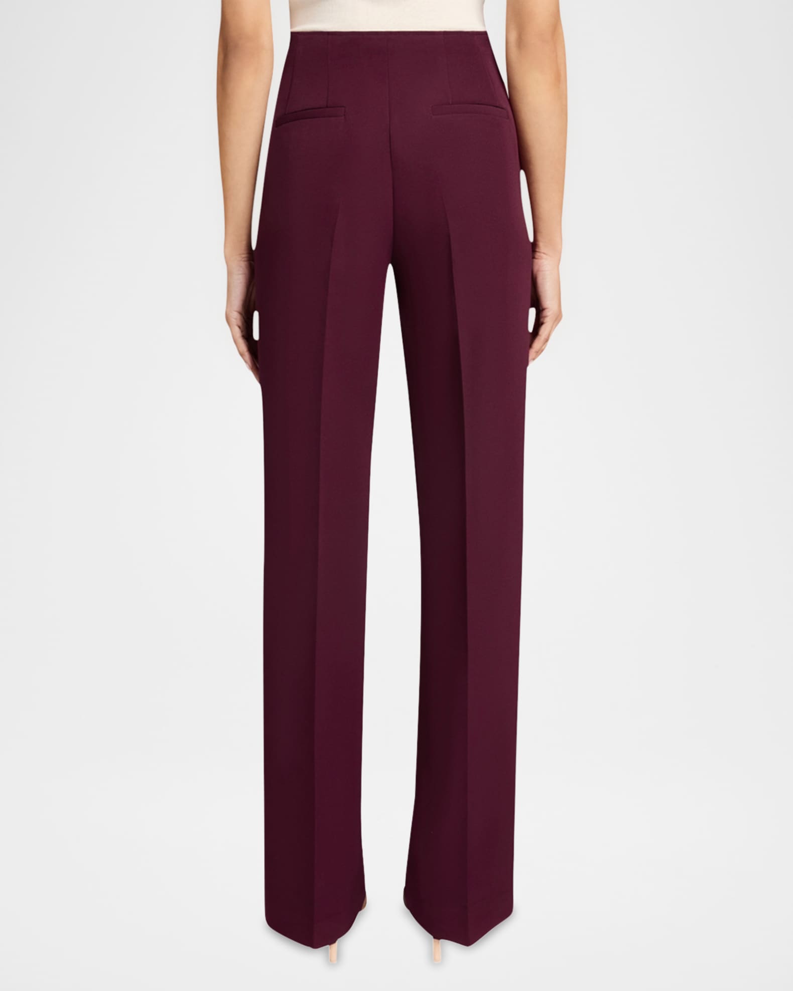 Santorelli Straight-Leg Pants with Slanted Pockets Neiman Marcus