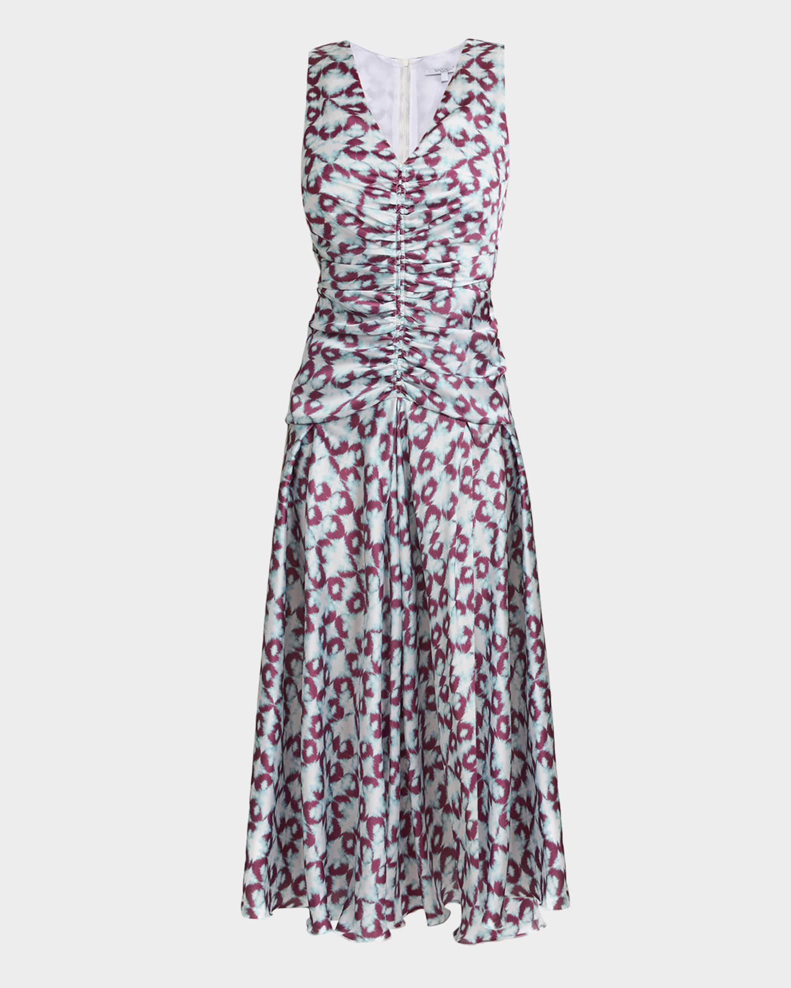 Eden Graphic-Print Ruched Midi Dress 0
