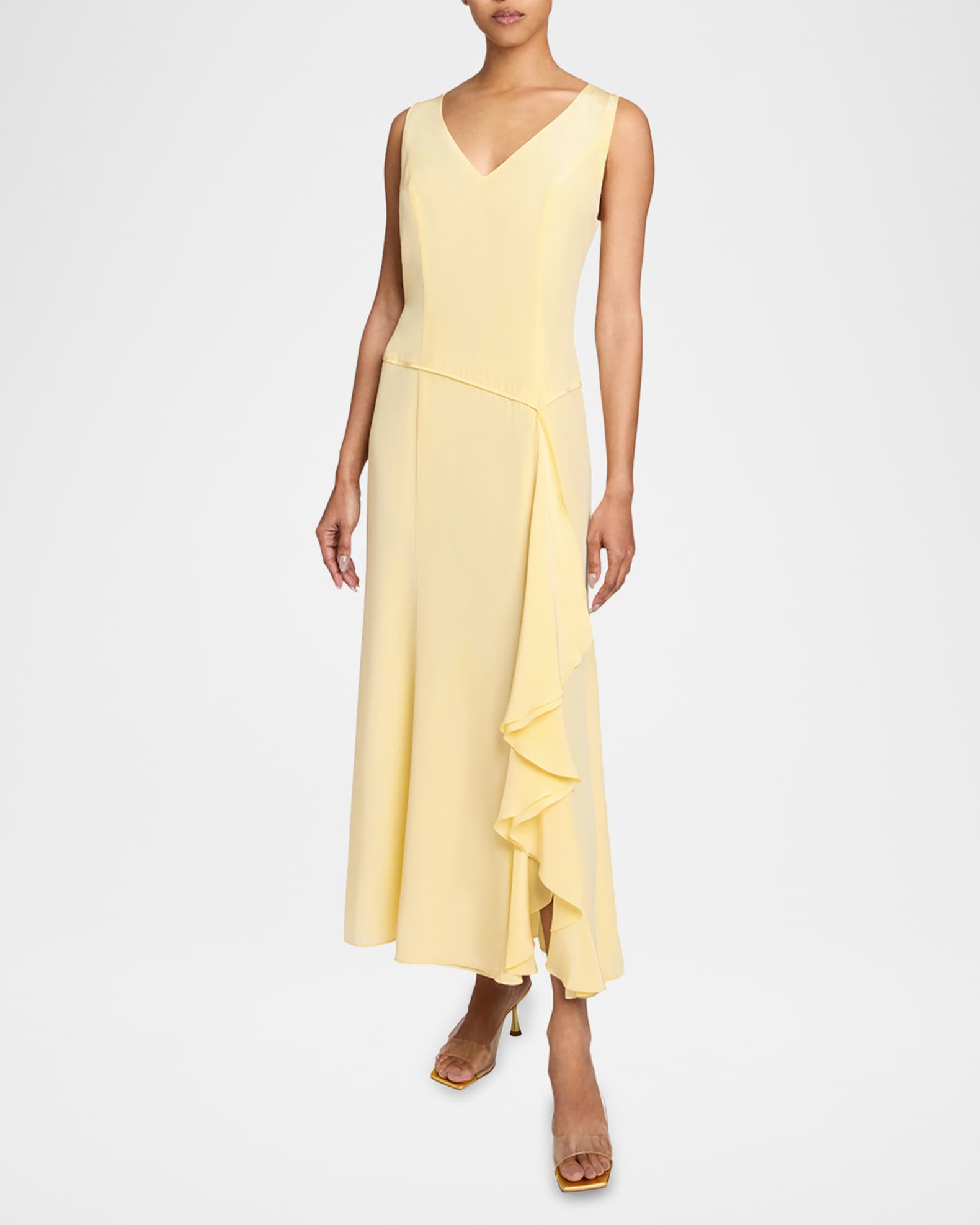 Emerson Draped Silk Crepe De Chine Maxi Dress 1