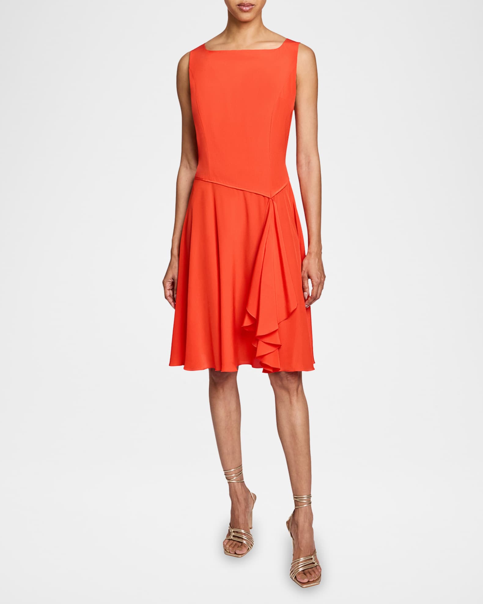 Emmy Draped Silk Crepe De Chine Dress 1