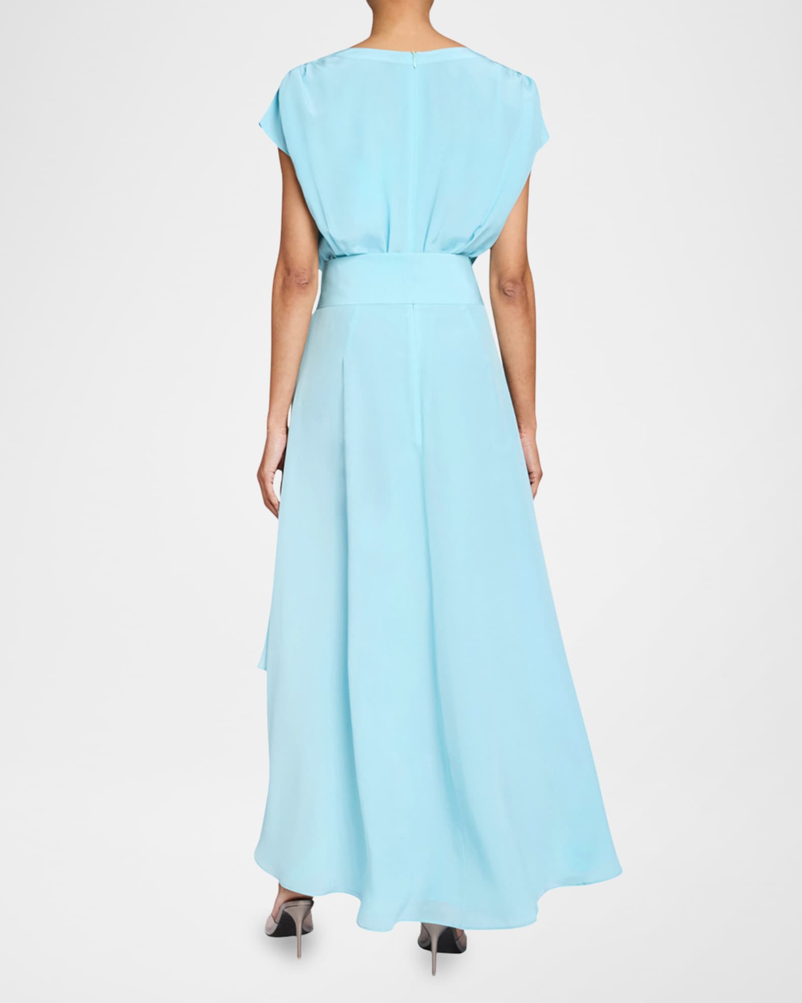 Cap-Sleeve Fit-and-Flare Asymmetric Dress 1