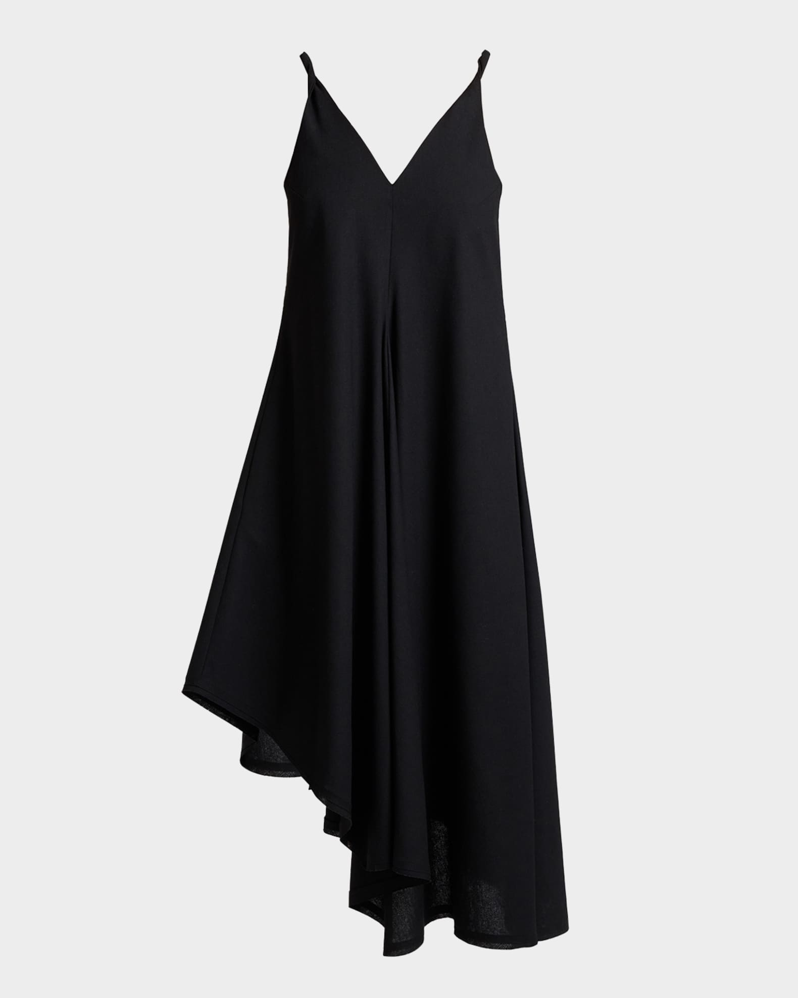 Kourt Asymmetric Linen-Blend Midi Dress 0
