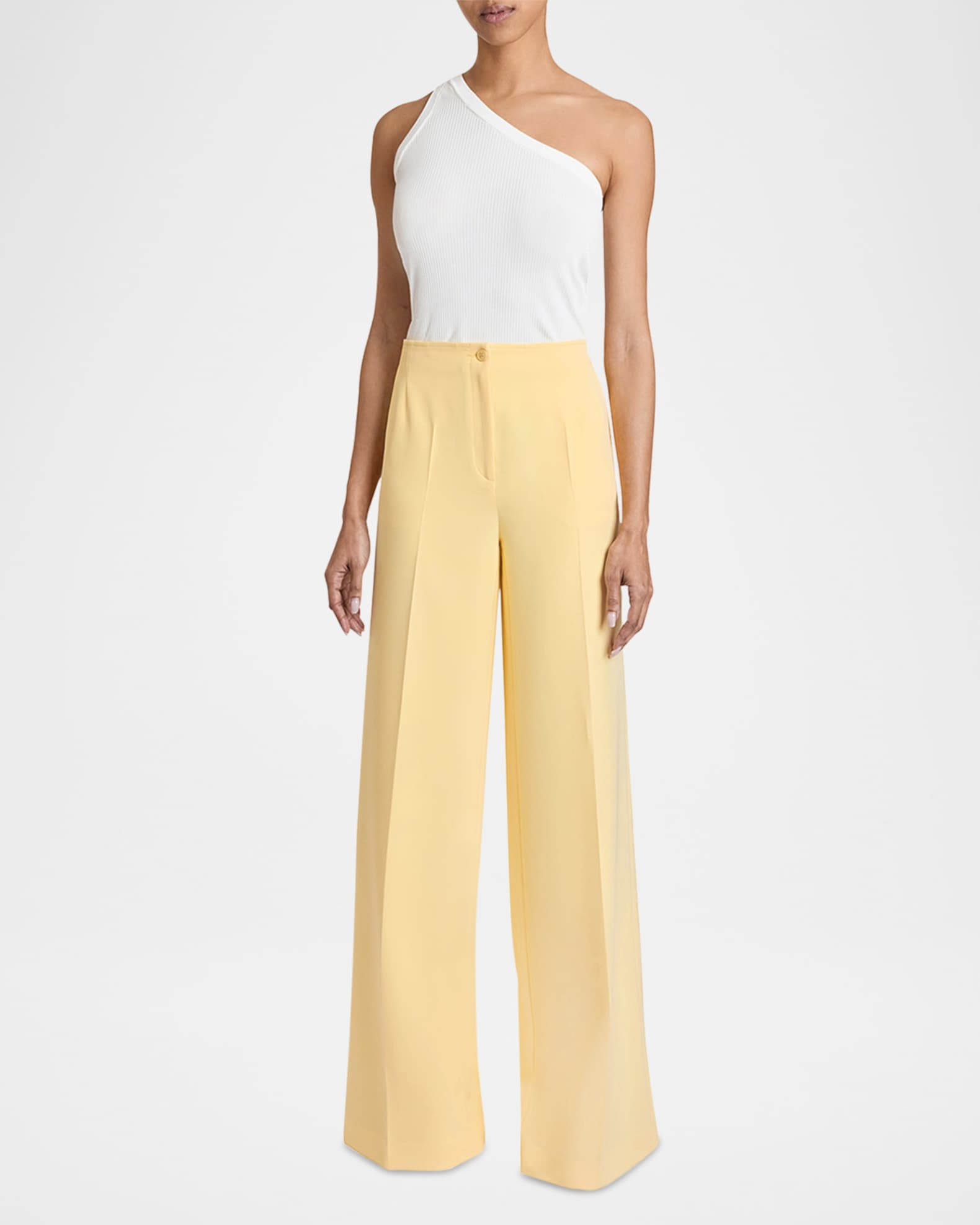 Lily Wide-Leg Techno Crepe Pants 1