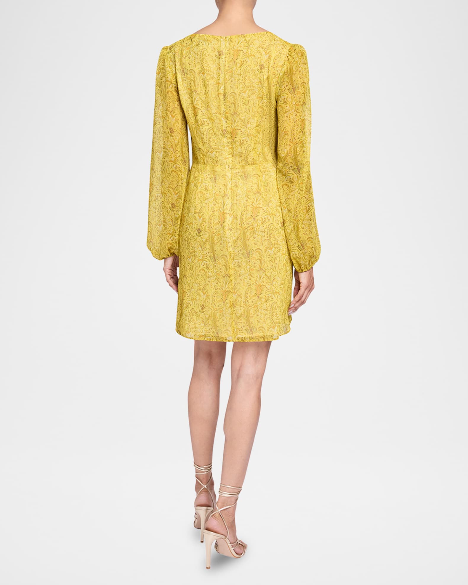 Malia Floral-Print Draped Georgette Mini Dress