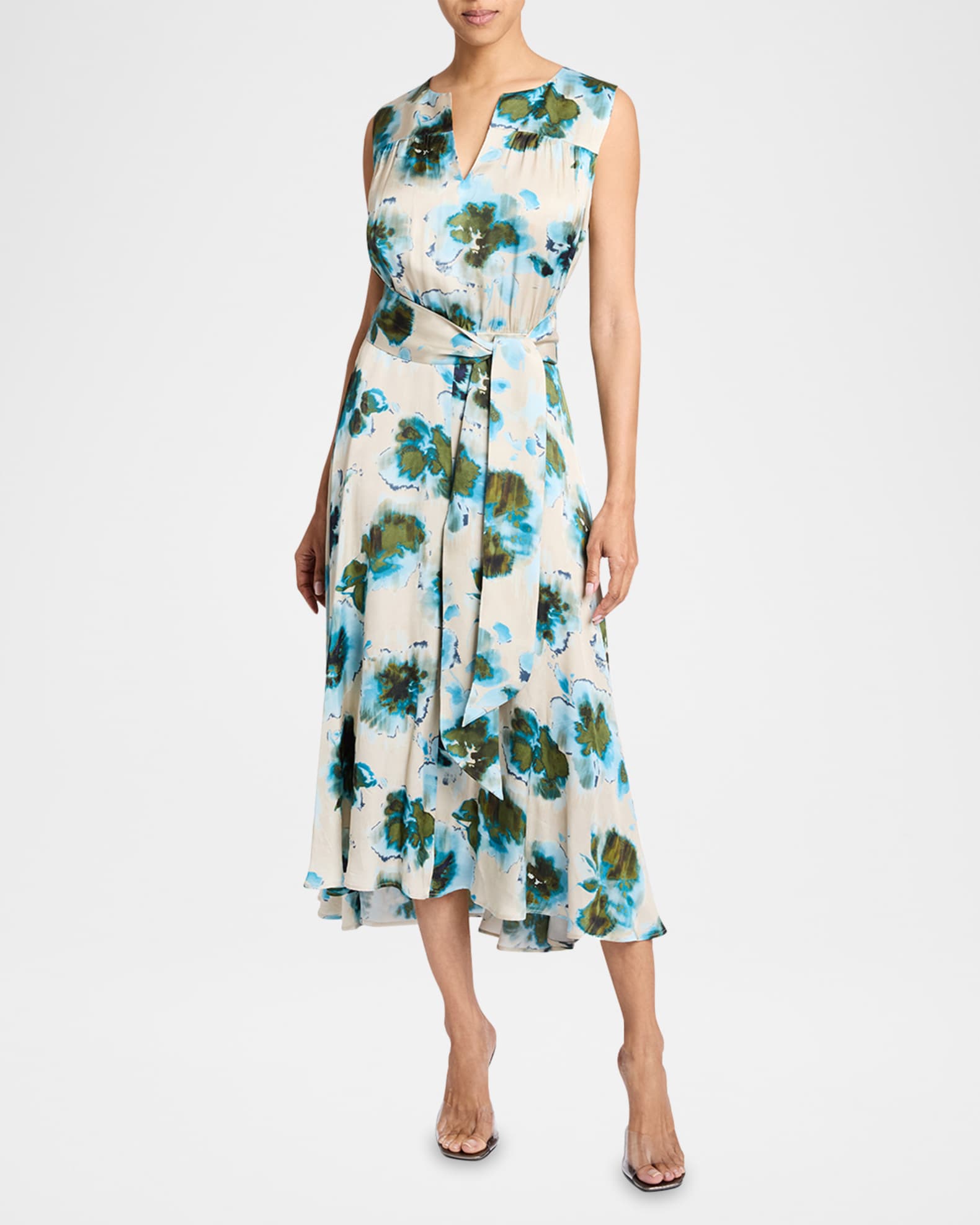 Mira Sleeveless Floral-Print Midi Dress 1