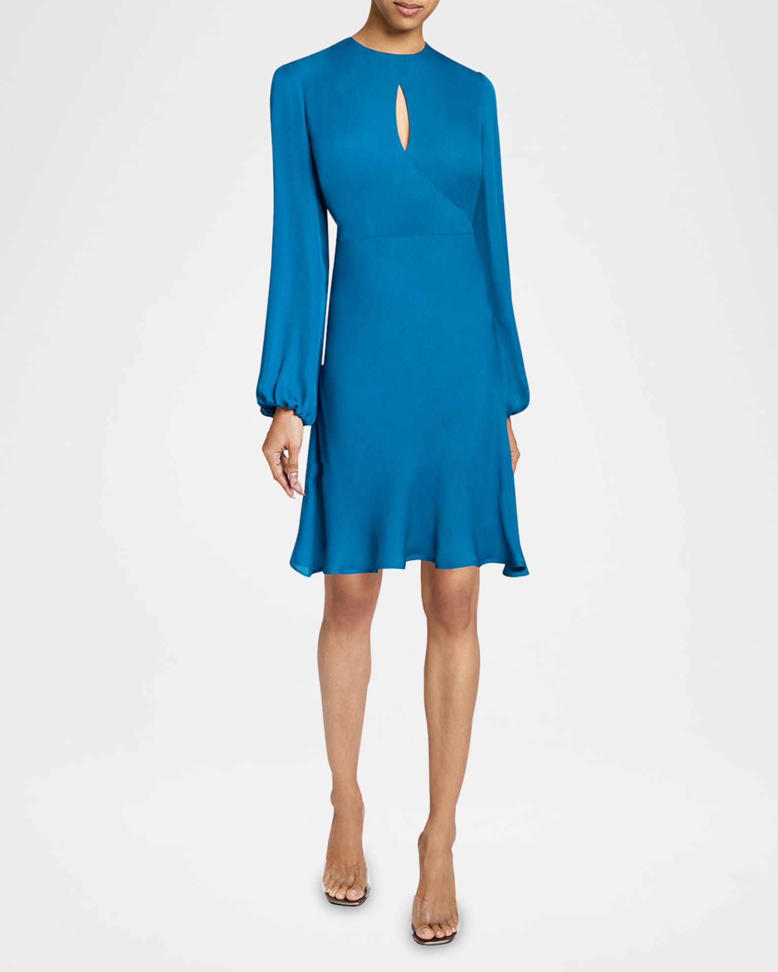 Cutout A-Line Silk Georgette Dress 1
