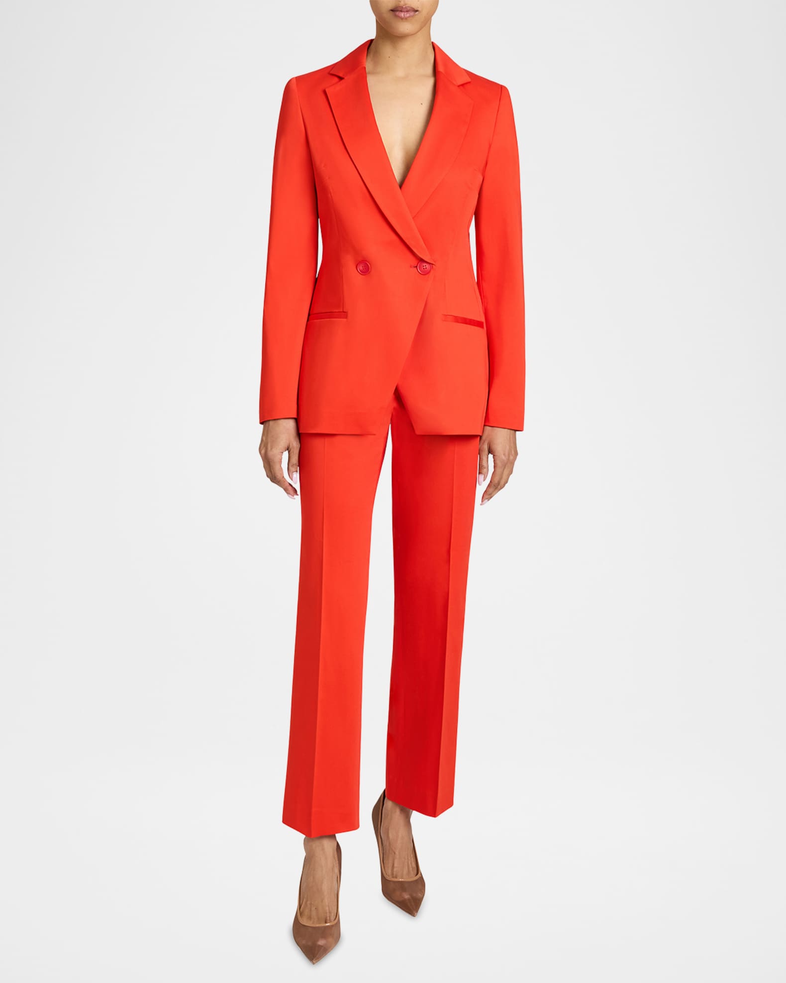 Roma Cropped Straight-Leg Stretch Cotton Pants 1