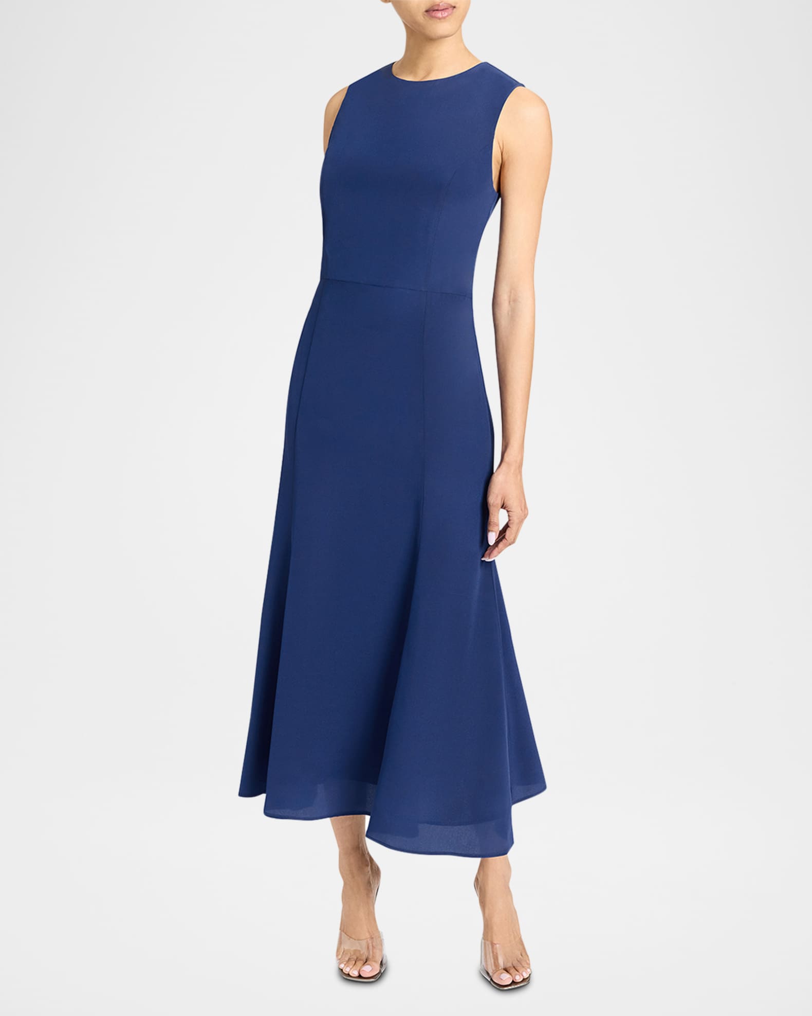 Rosalia Silk Crepe De Chine Midi Dress 1