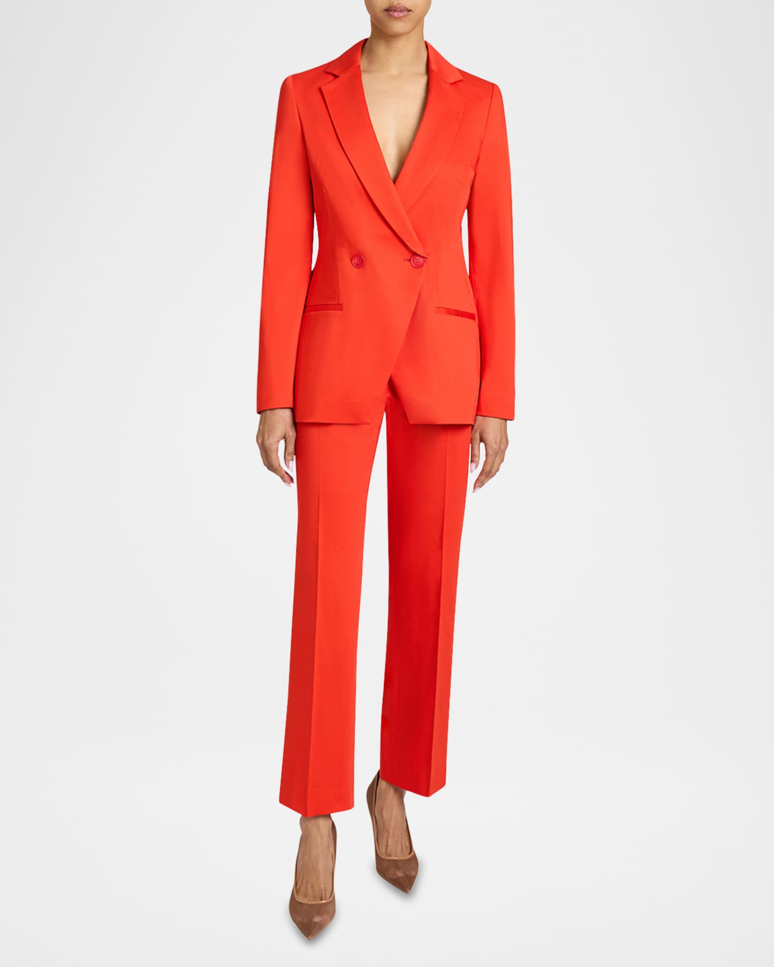Single-Button Stretch Cotton Blazer 1