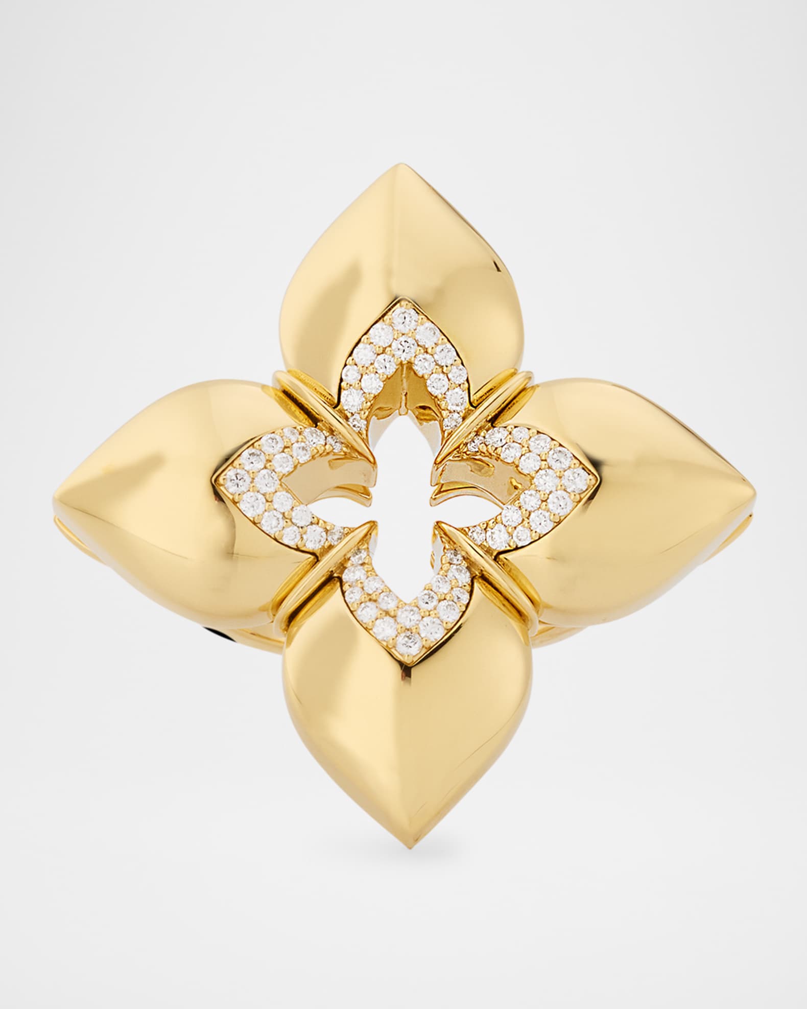 18K Yellow Gold Diamond Venetian Princess Ring, Size 6.5 0