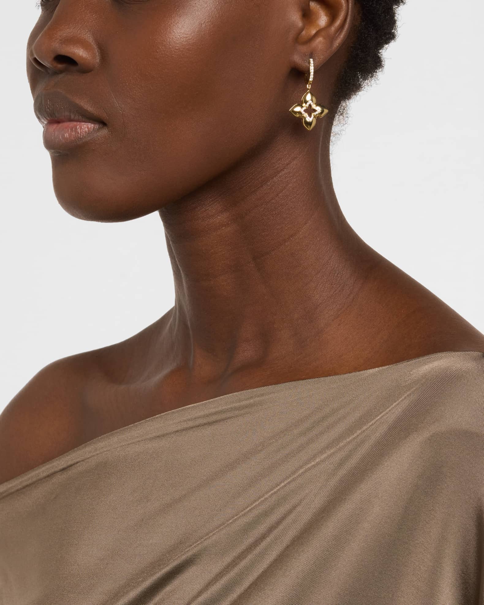 18K Yellow Gold Diamond Venetian Princess Earrings 1