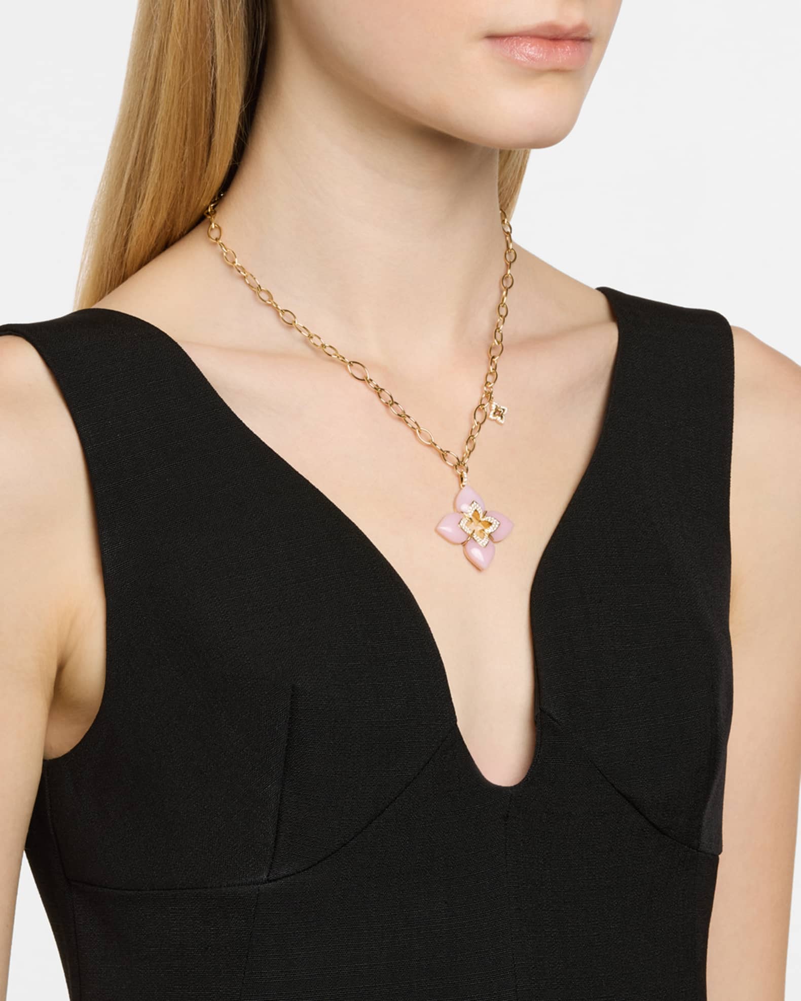 Souffle 18K Yellow Gold Diamond Venetian Princess Necklace 1