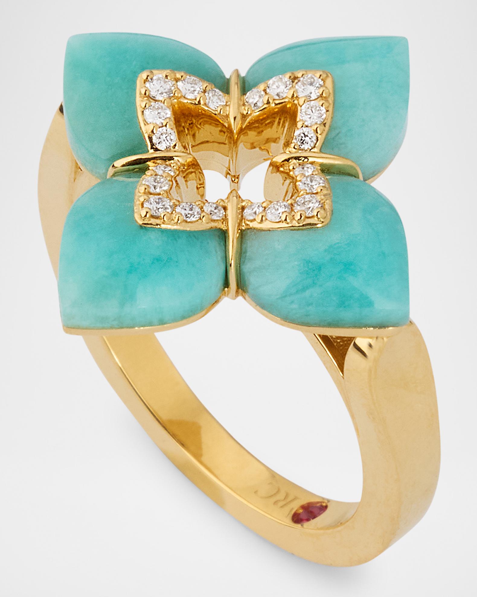 Roberto Coin Souffle 18K Yellow Gold Diamond Venetian Princess Ring ...