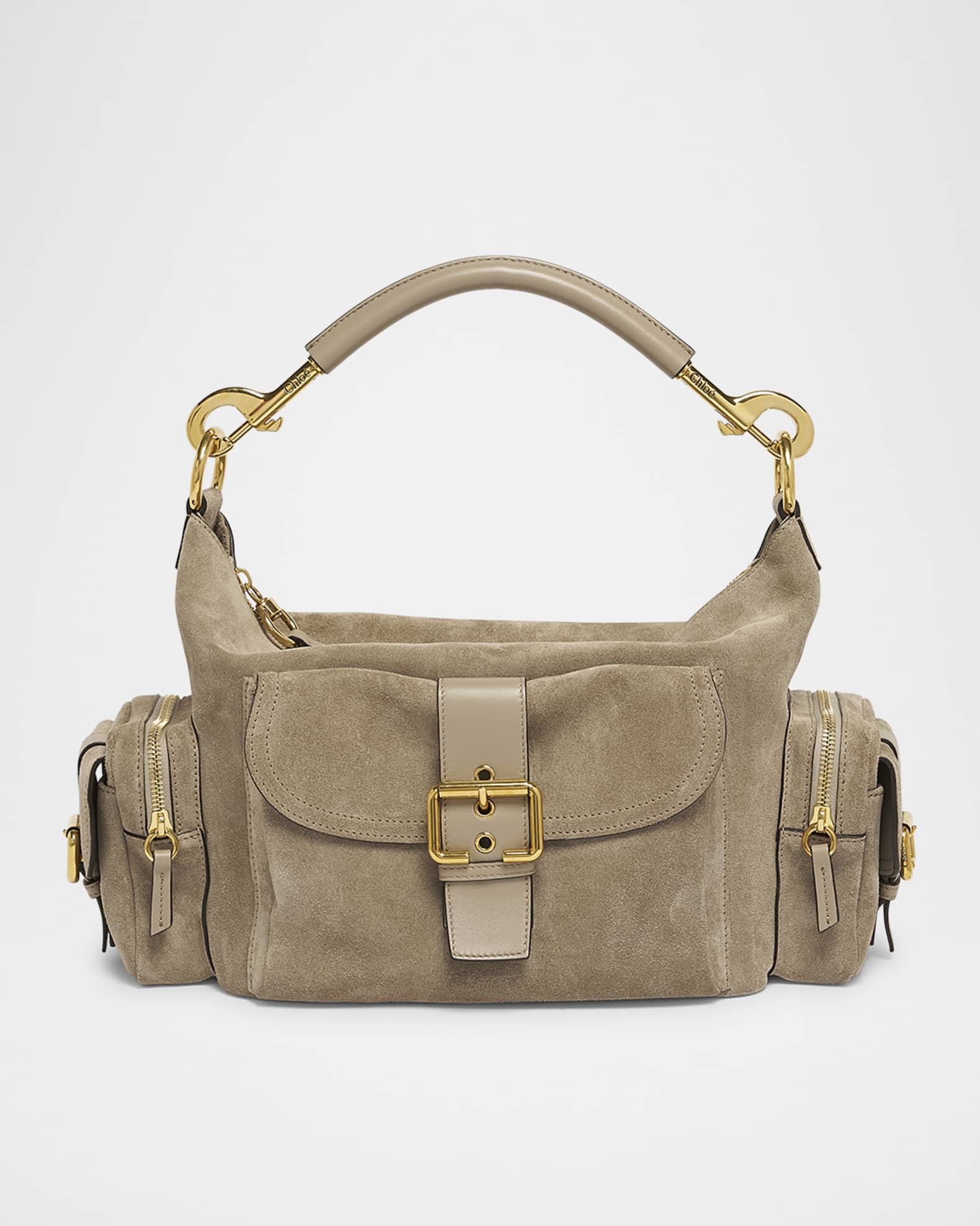 【関税&送料込】Chloe Camel Suede Medium Camera Bag Handbag Chloe Medium Camera Shoulder Bag in Suede | Neiman Marcus