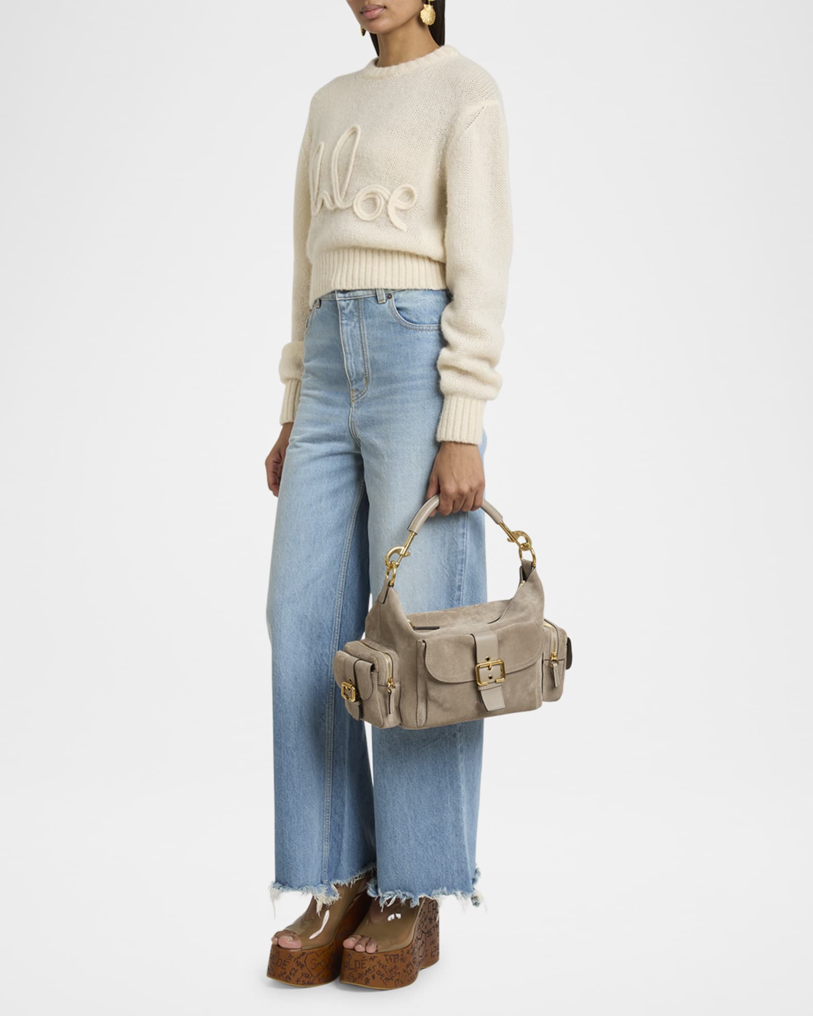 Chloe Medium Camera Shoulder Bag in Suede | Neiman Marcus