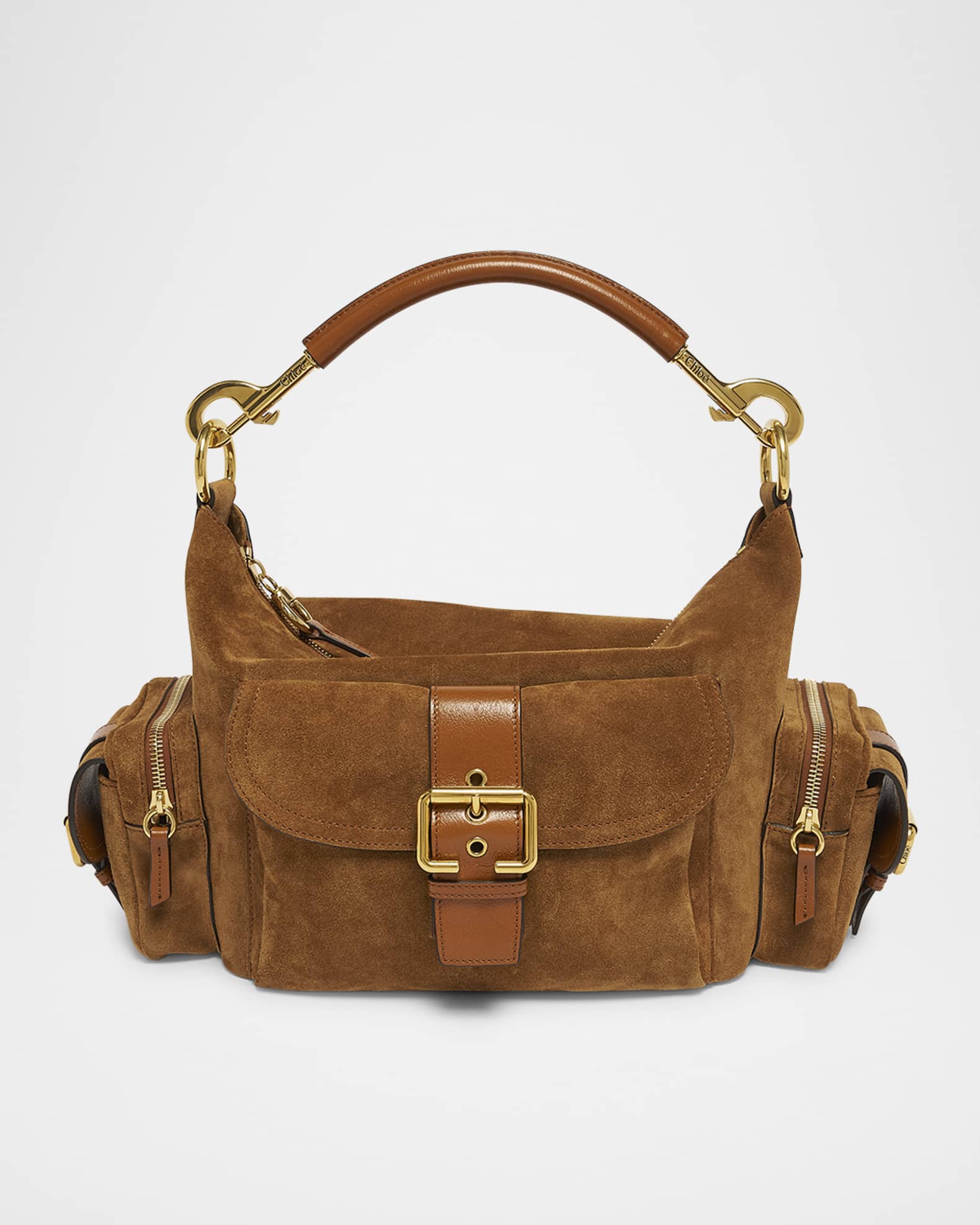 Medium Camera Shoulder Bag in Suede  0