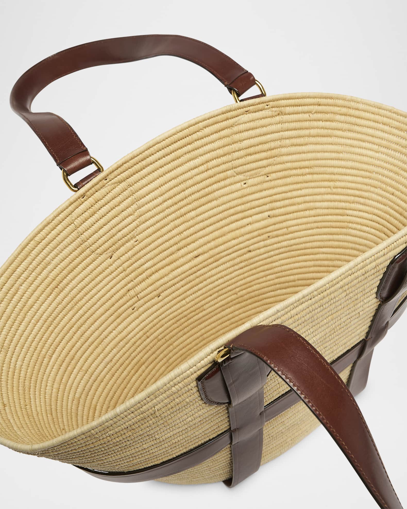 【Chloe】LARGE BASKET KERALA◆CH25US744P12 Chloe Kerala Large Basket Tote Bag in Fabric and Leather