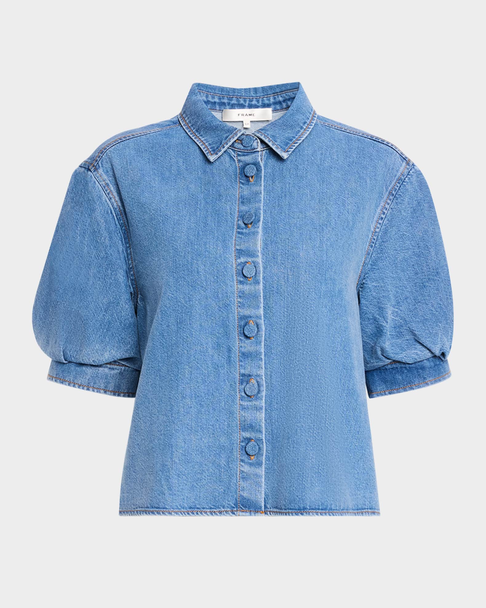 FRAME The Billow-Sleeve Shirt Neiman Marcus