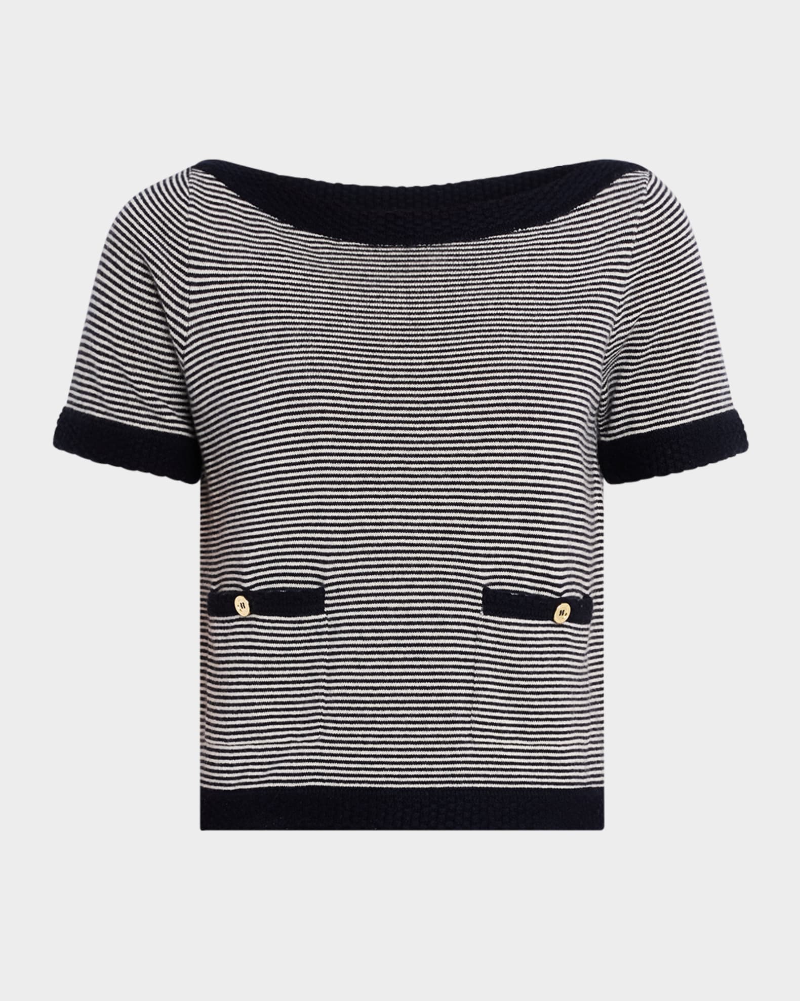 The Cashmere Boat-Neck Short-Sleeve Sweater 0