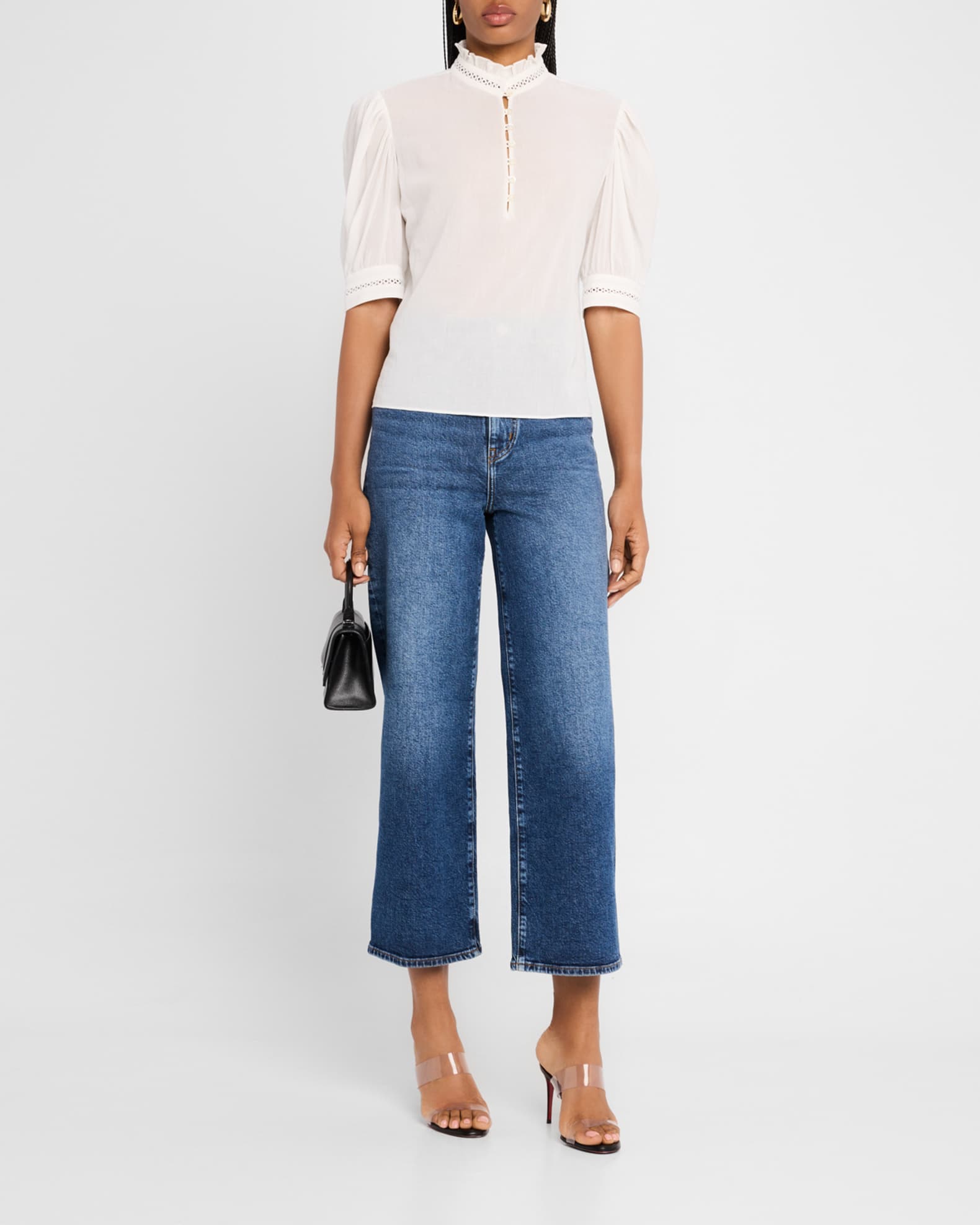FRAME The Ruffle Collar Top | Neiman Marcus