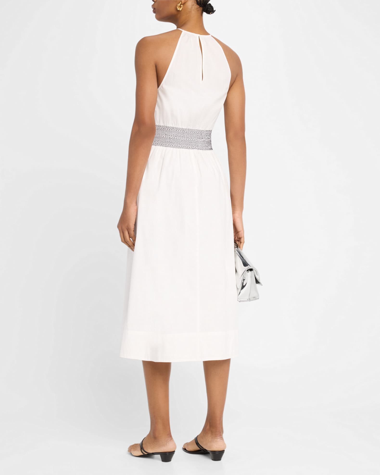 Ramy Brook Melanie High-Neck Midi Dress | Neiman Marcus