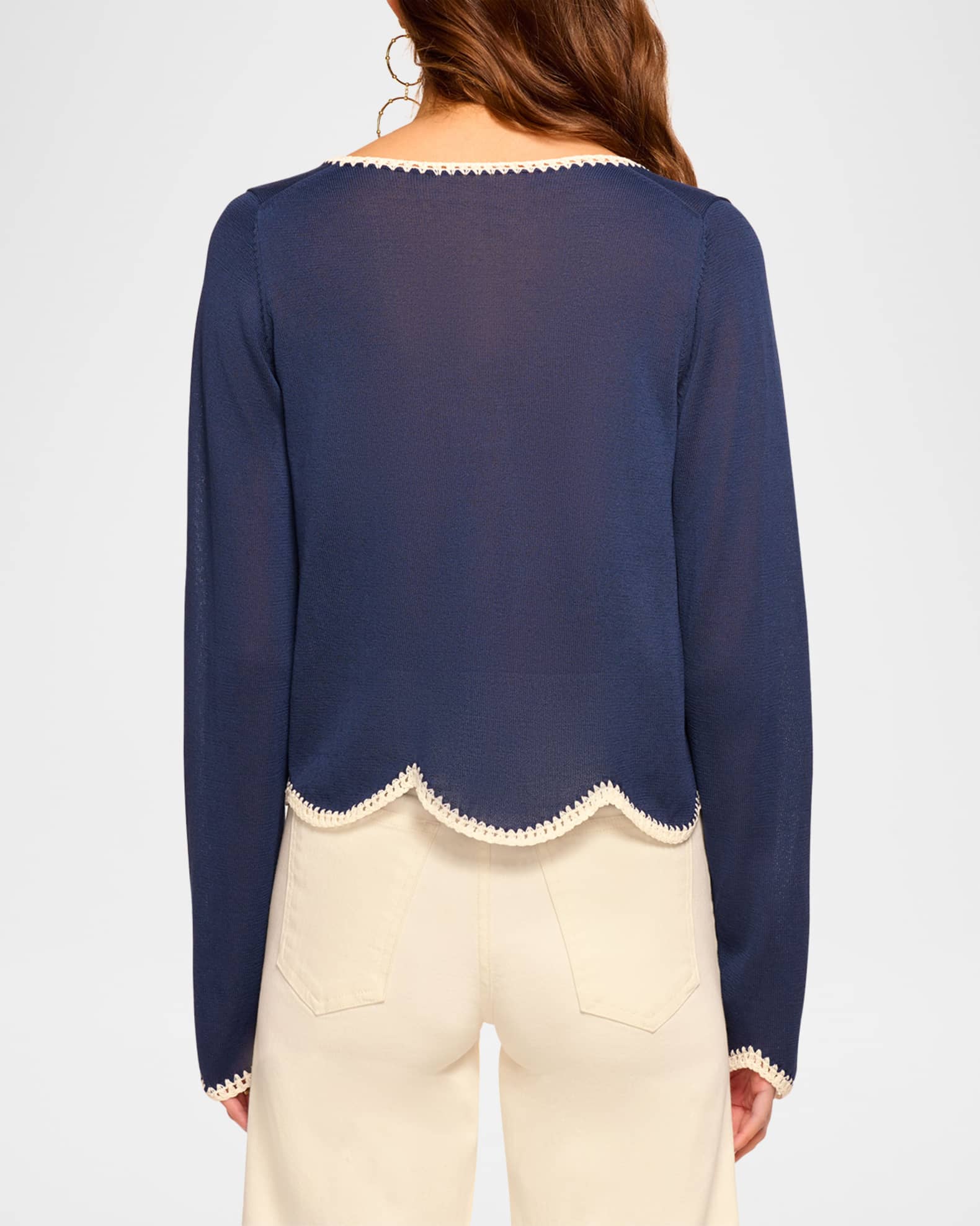 Tara Crochet-Trim Cardigan 1