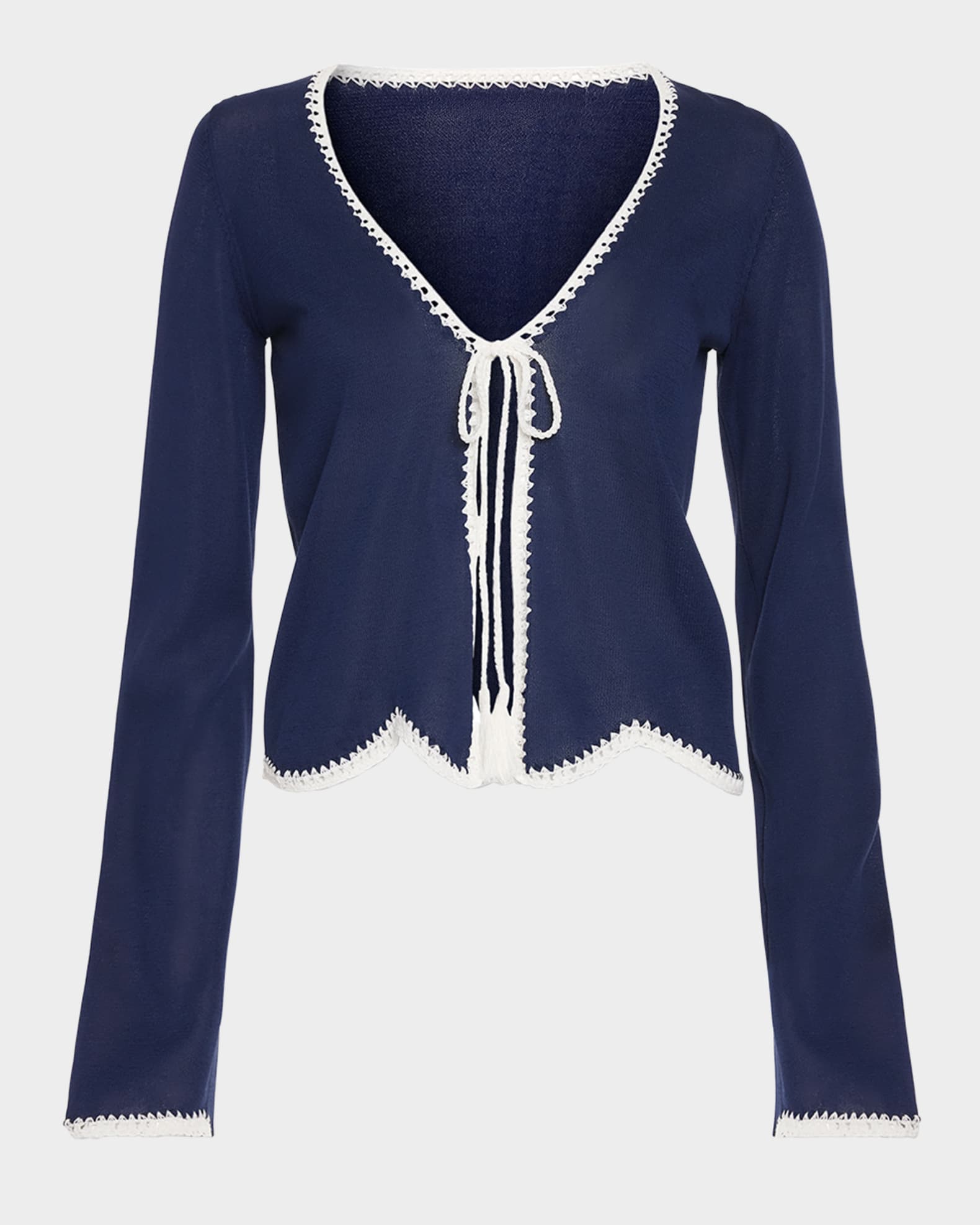 Tara Crochet-Trim Cardigan 0