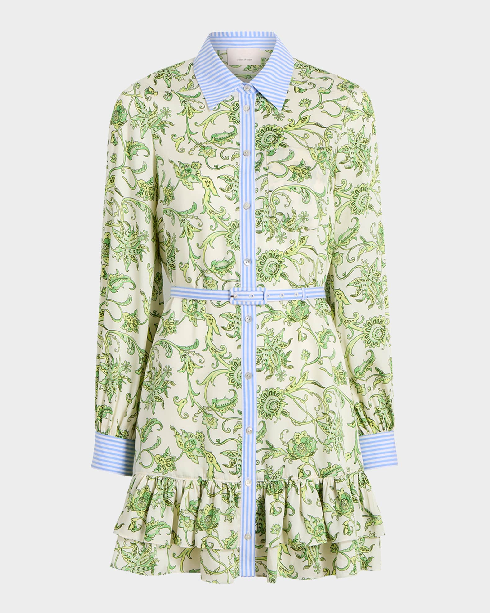 Tirza Paisley Long-Sleeve Mini Dress 0