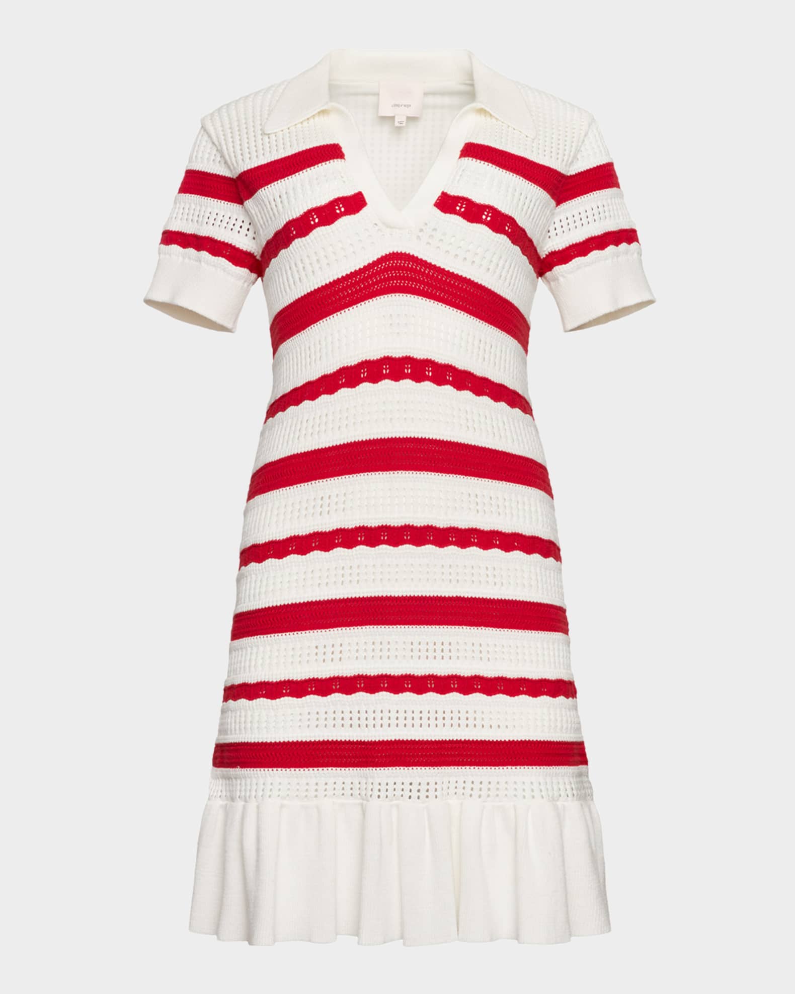 Clementine Knit Polo Dress S / Goji Berry/Ivory