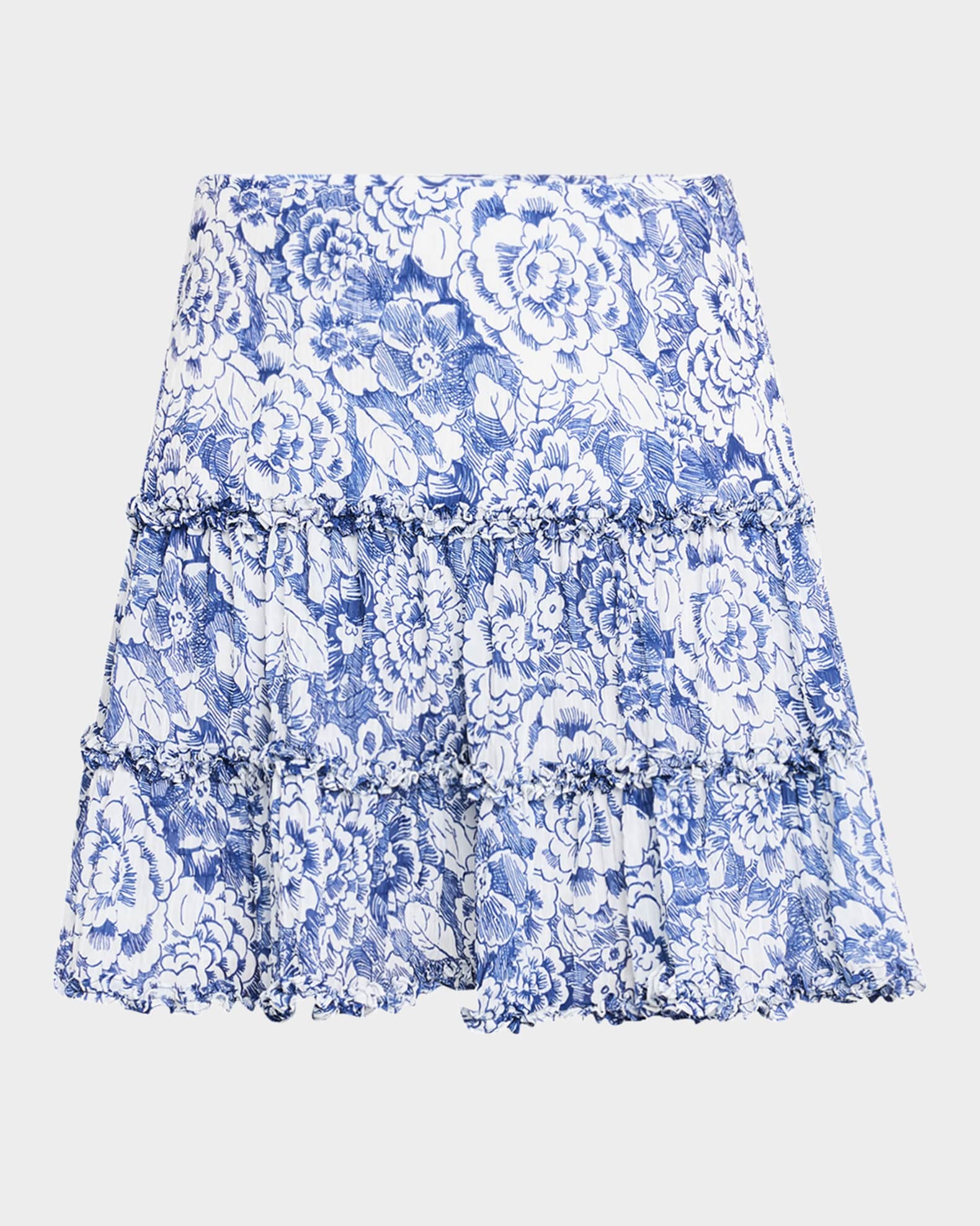 Thea Sketchbook Floral Mini Skirt 0
