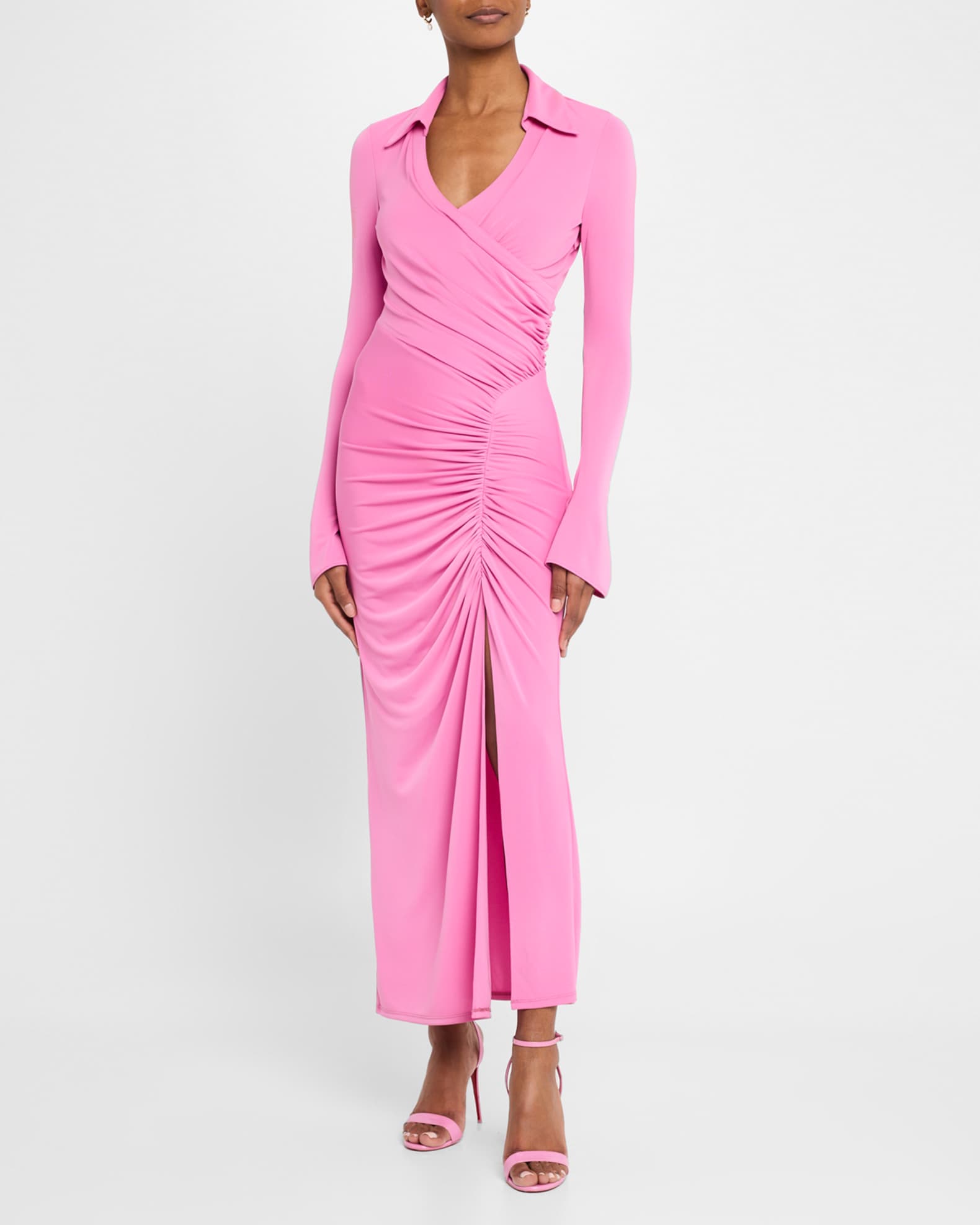 Fabia Gathered Long-Sleeve Dress 1