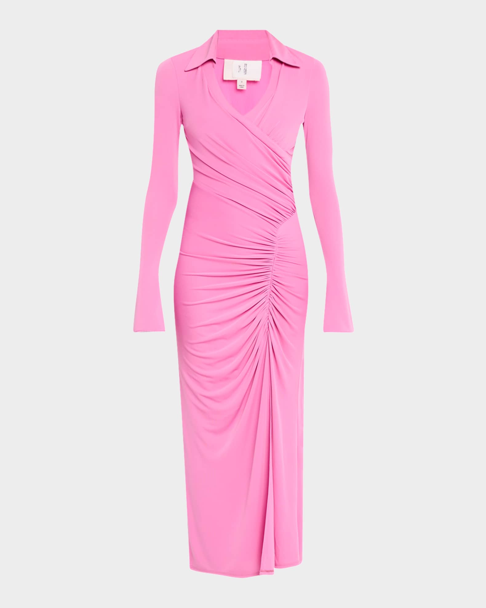 Fabia Gathered Long-Sleeve Dress 0