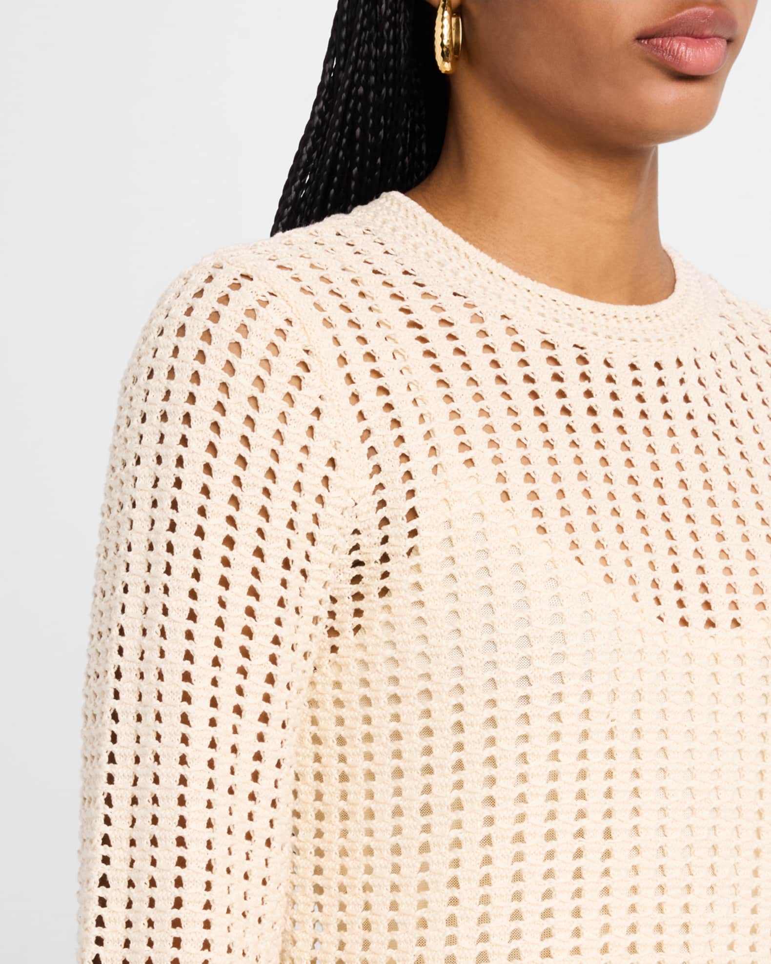 FRAME The Crochet Bell Sweater Dress - NM Exclusive | Neiman Marcus