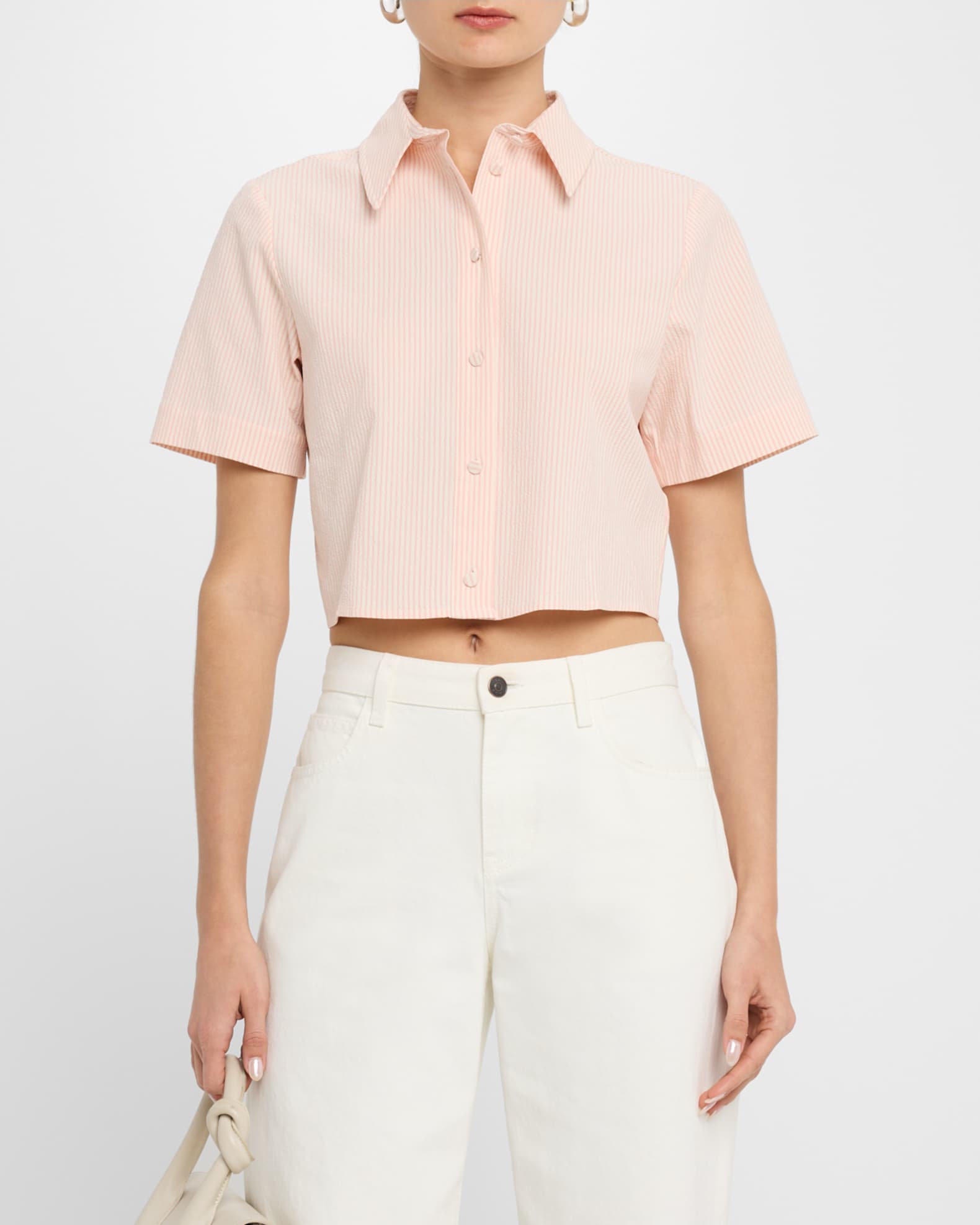 トップス studior330 ECRU COTTON SHIRT CROPPED FIT Cropped Shirt Ecru