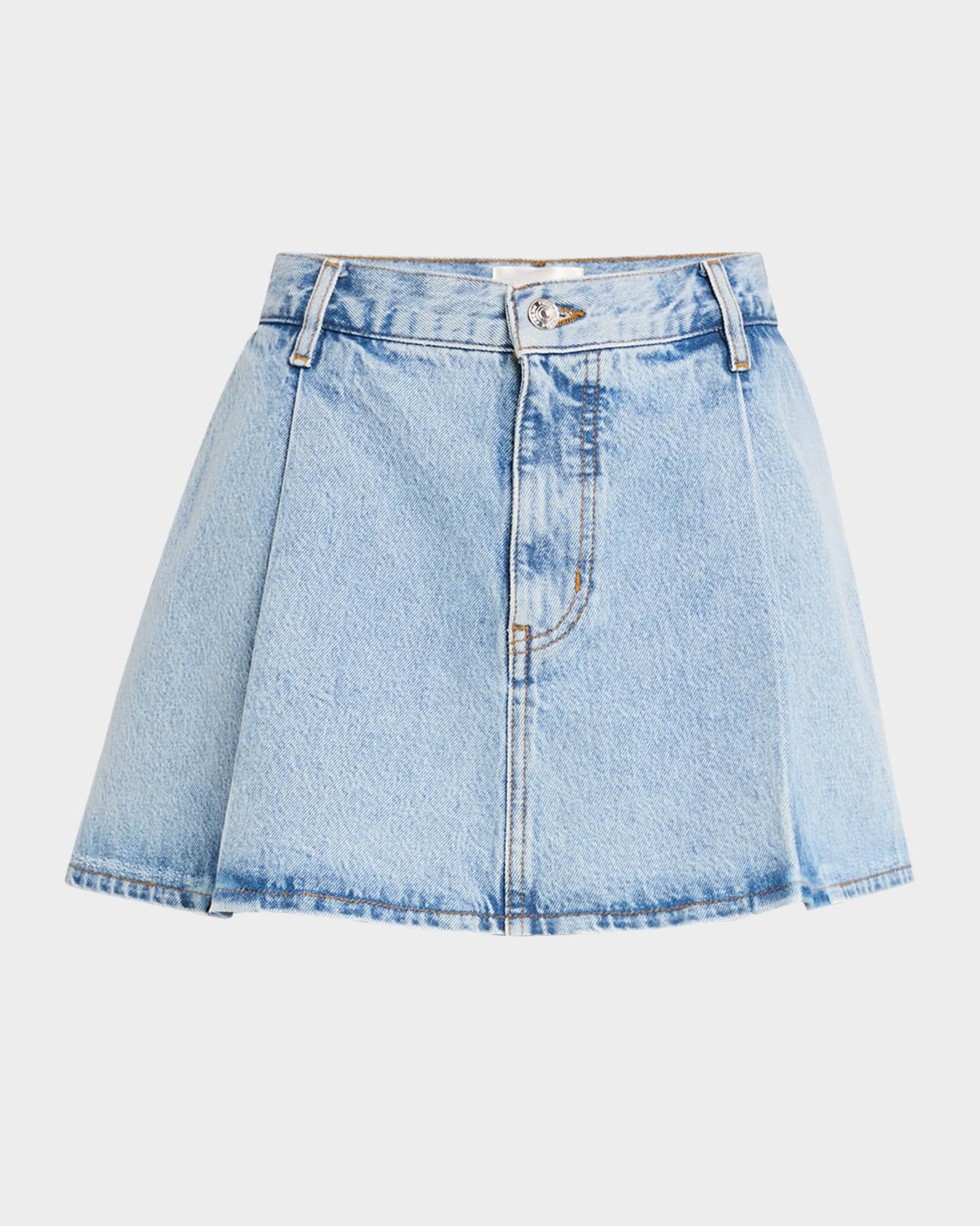 The Pleated Denim Skirt 0
