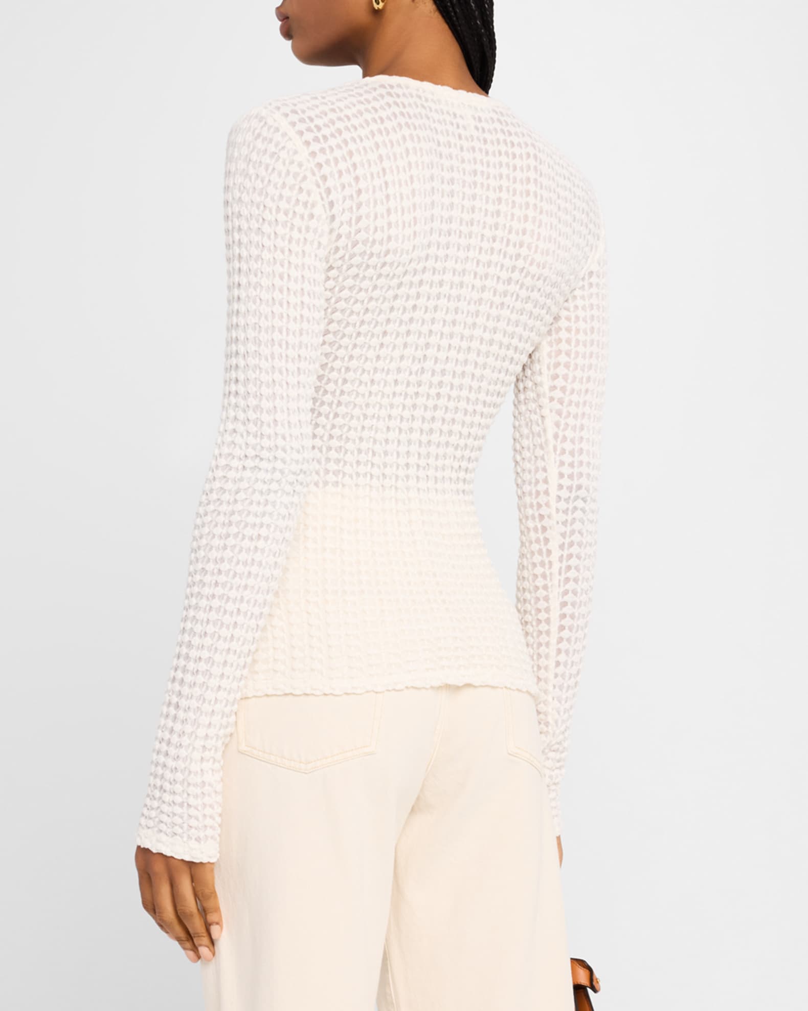 AMERI アメリ 2PIECES SHEER POPCORN TOP シアー ポップコーン