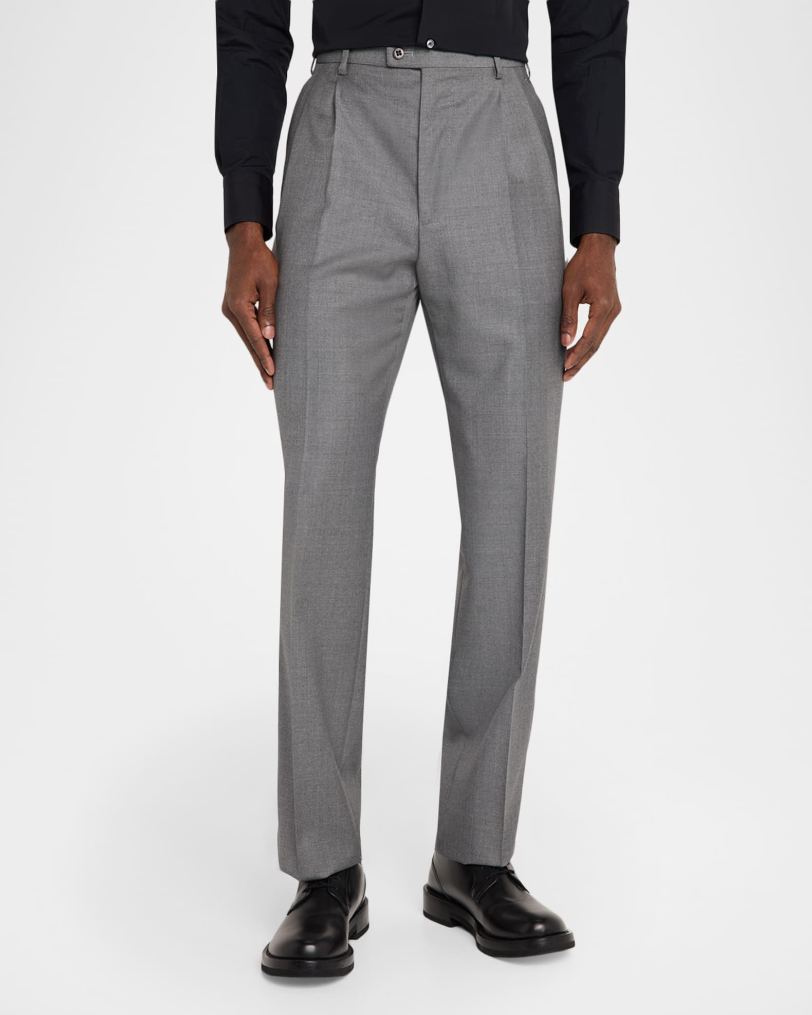 【Italy製】90s Zanella×Neiman Marcus slacks Zanella Men's Bennett Wool Straight-Fit Pleated Trousers | Neiman