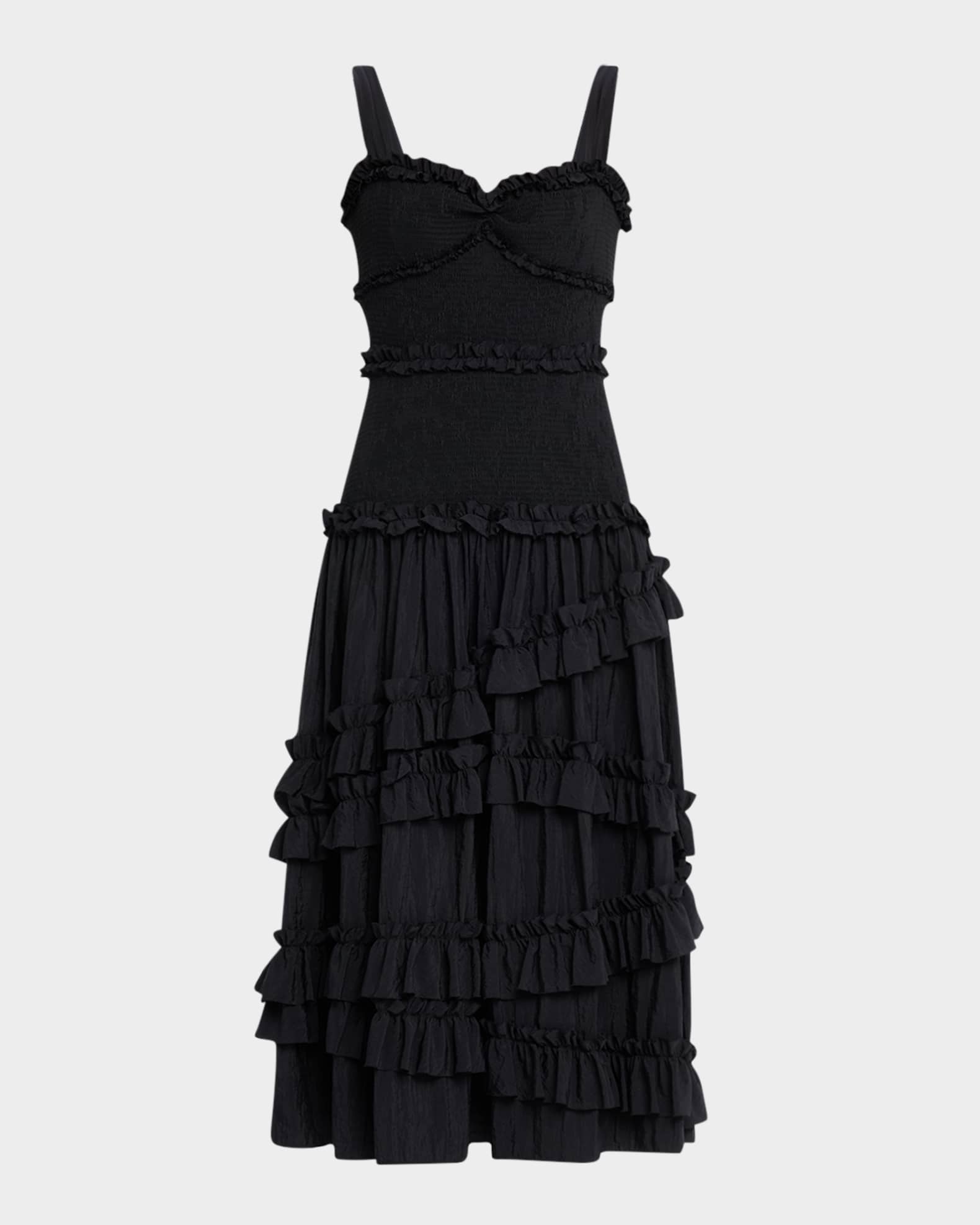Ordina Sleeveless Ruffle Midi Dress 0