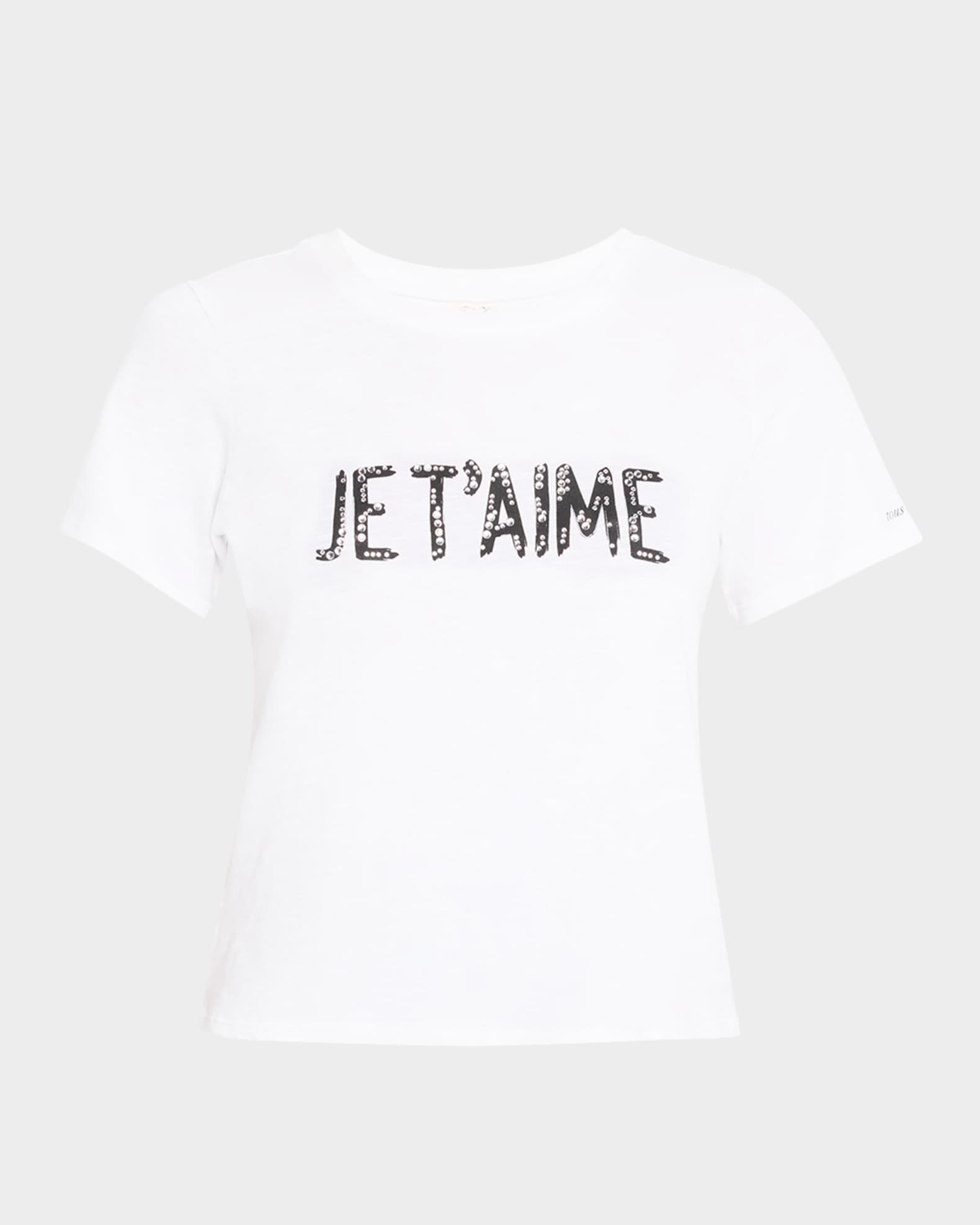 Je Taime Embellished Crewneck Tee 0