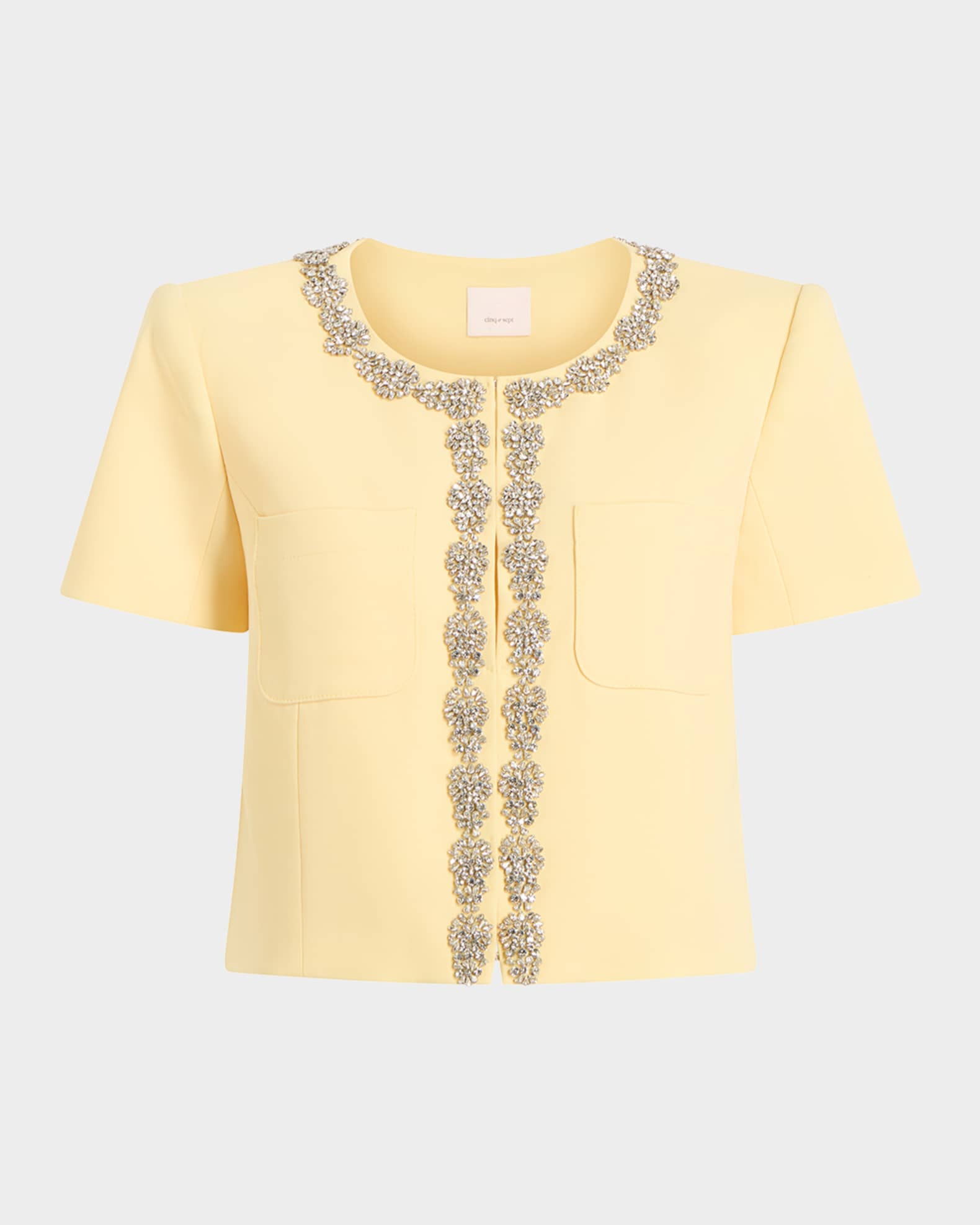 Samina Embellished Short-Sleeve Jacket 0
