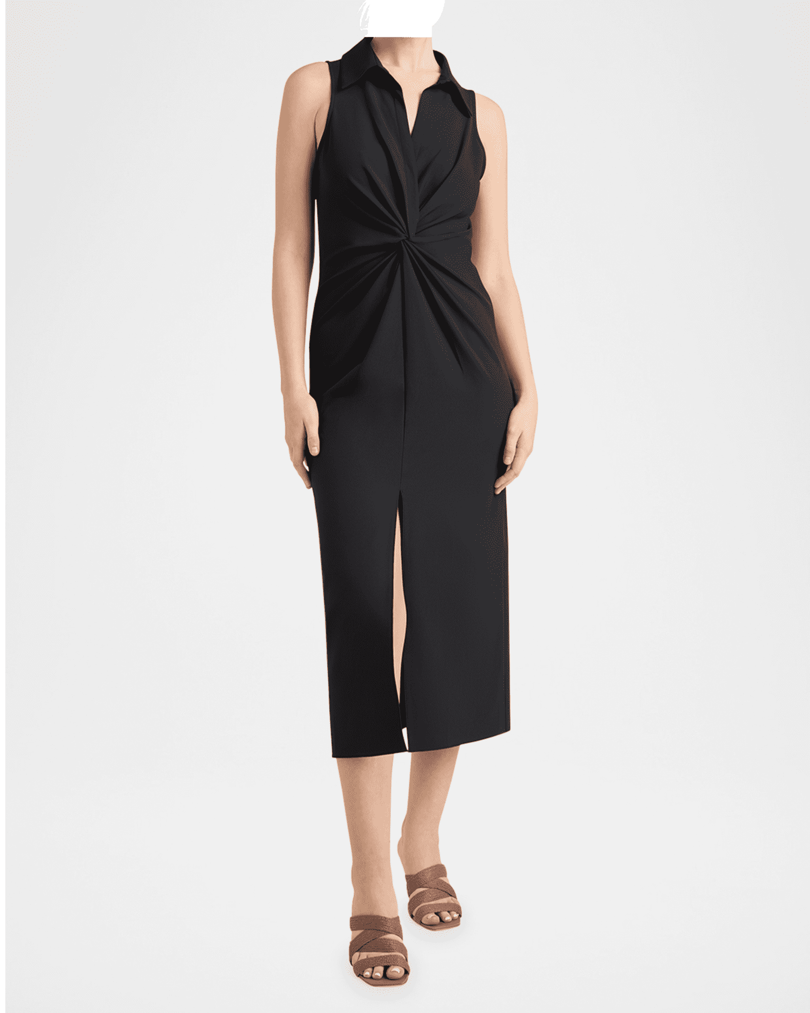 Mckenna Sleeveless Twist-Front Midi Dress 1