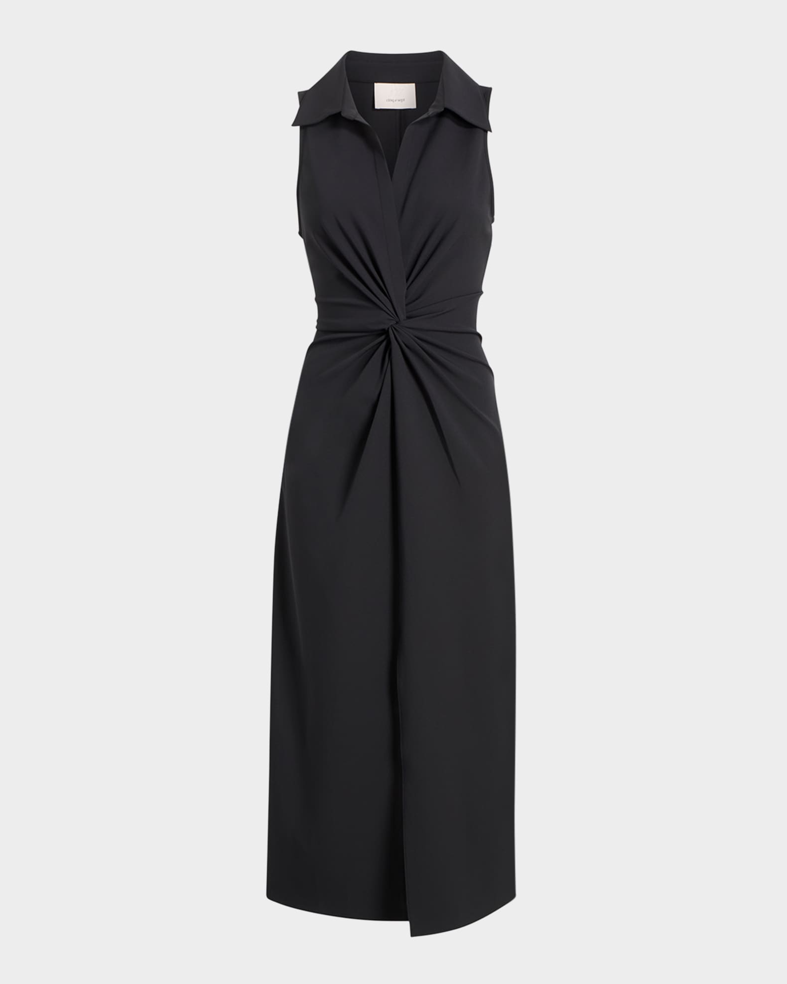 Mckenna Sleeveless Twist-Front Midi Dress 0